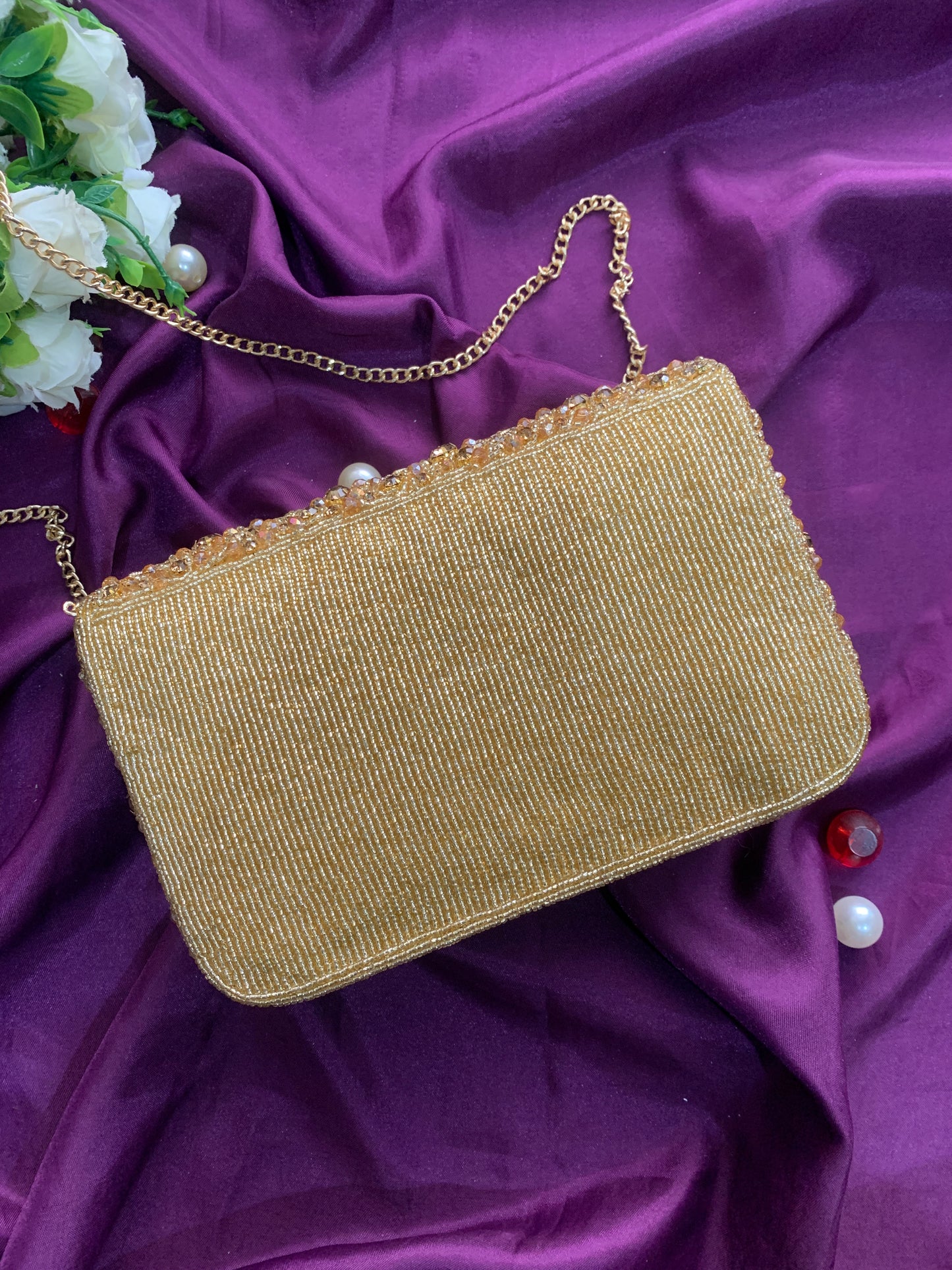 Crystal Elegance Flap Clutch