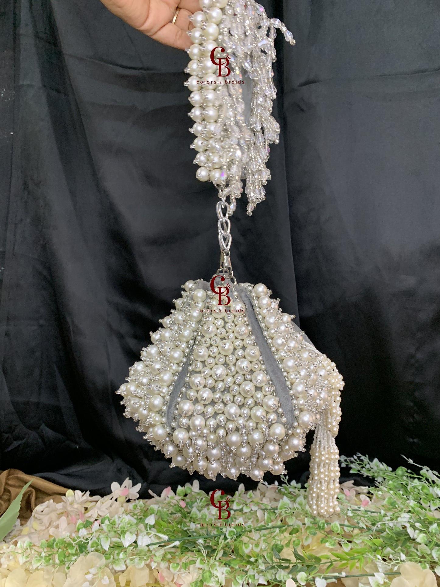 Lotus Bloom Pearls Potli