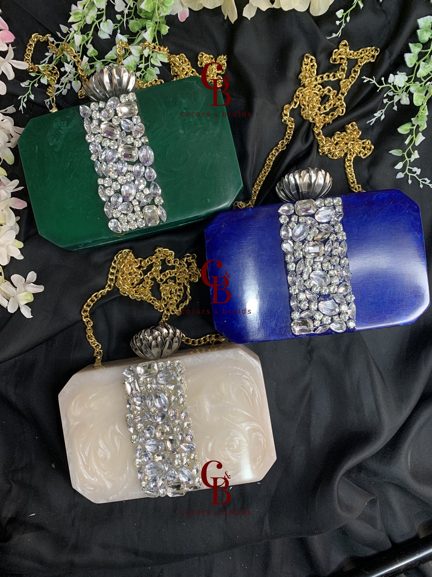 Crystalline Elegance Resin Clutch