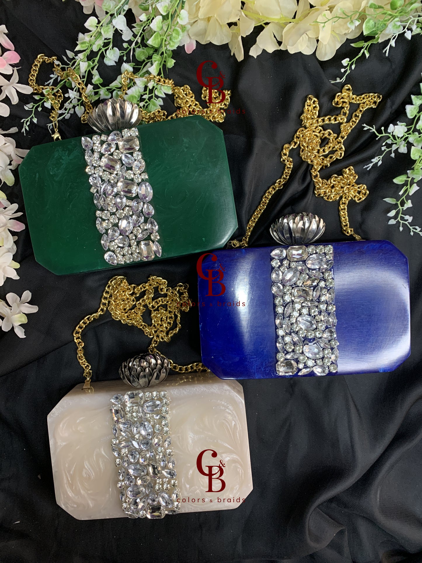 Crystalline Elegance Resin Clutch