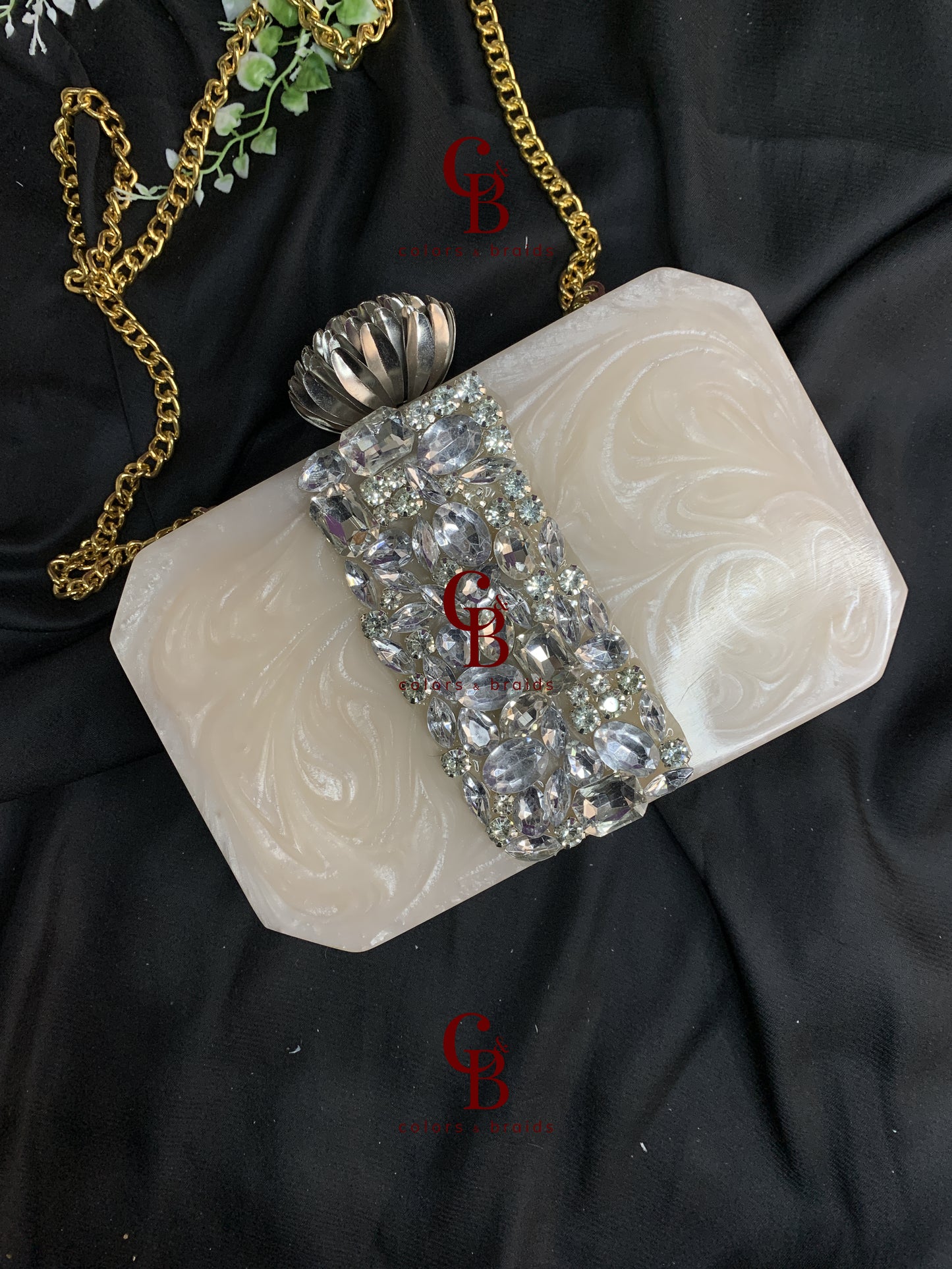 Crystalline Elegance Resin Clutch