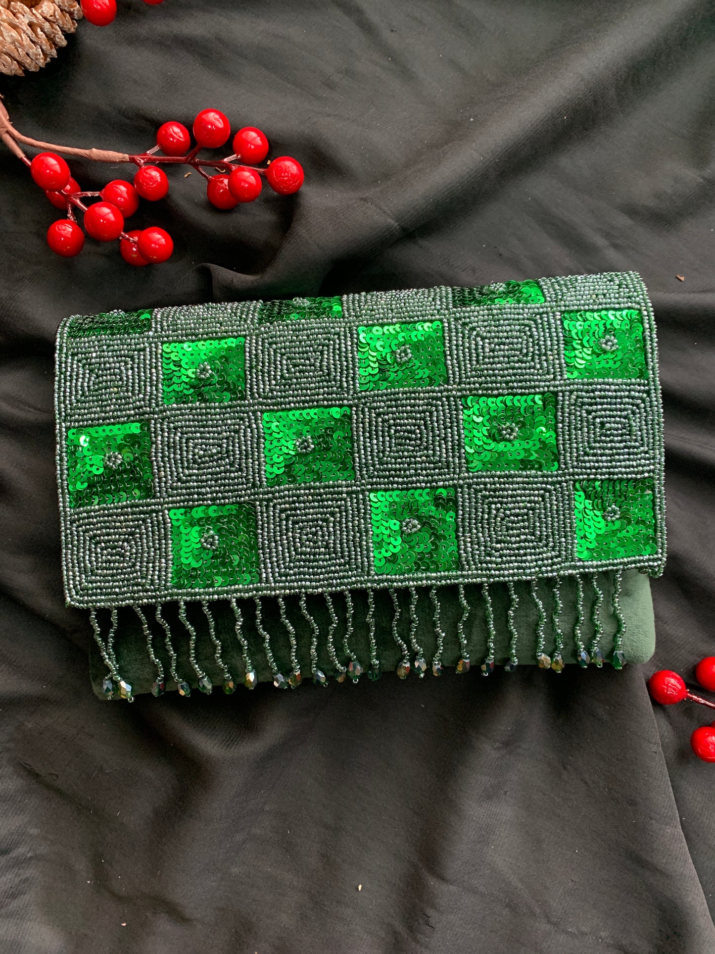 Square Sequin Envelope Bag