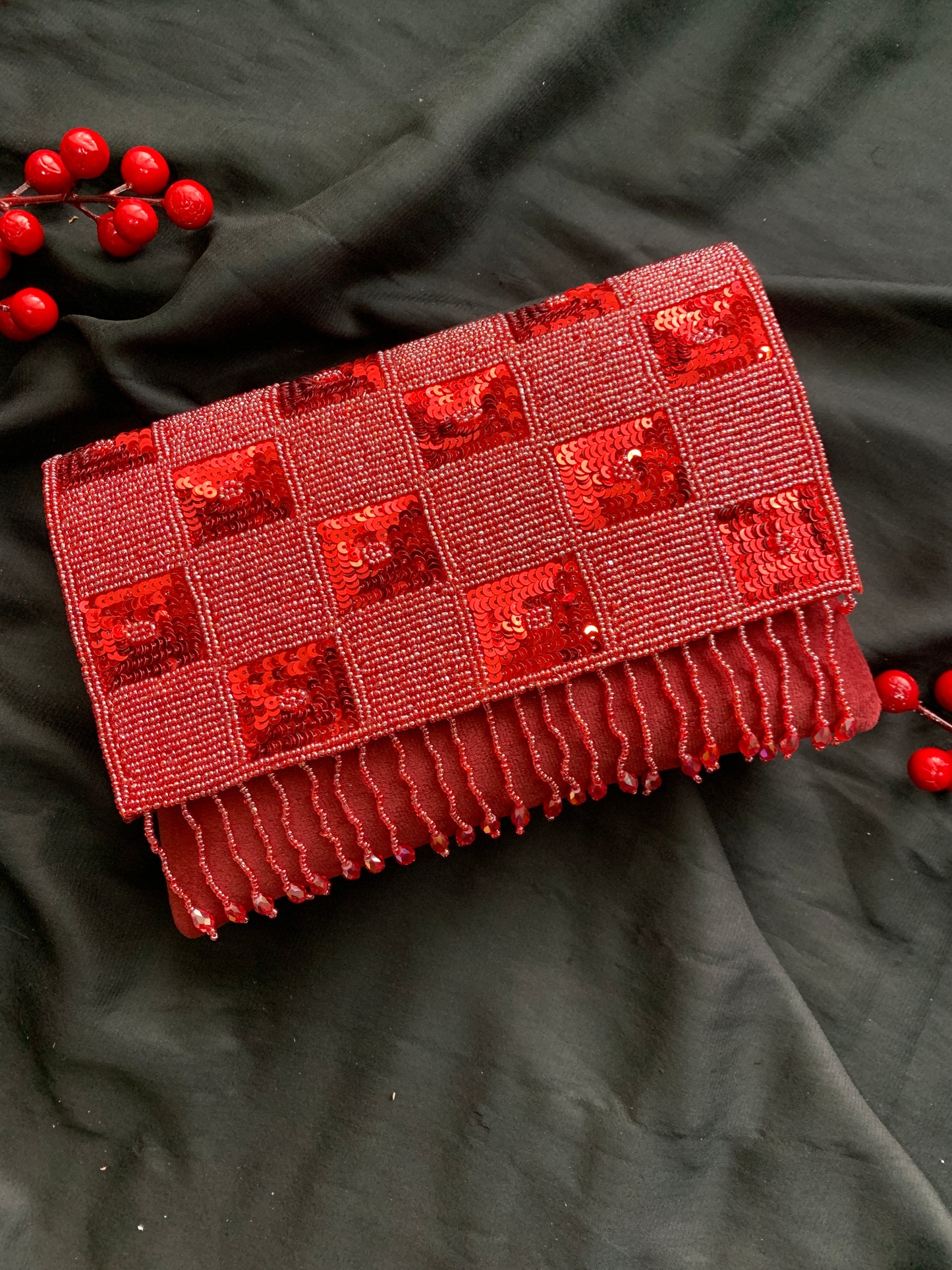 Square Sequin Envelope Bag