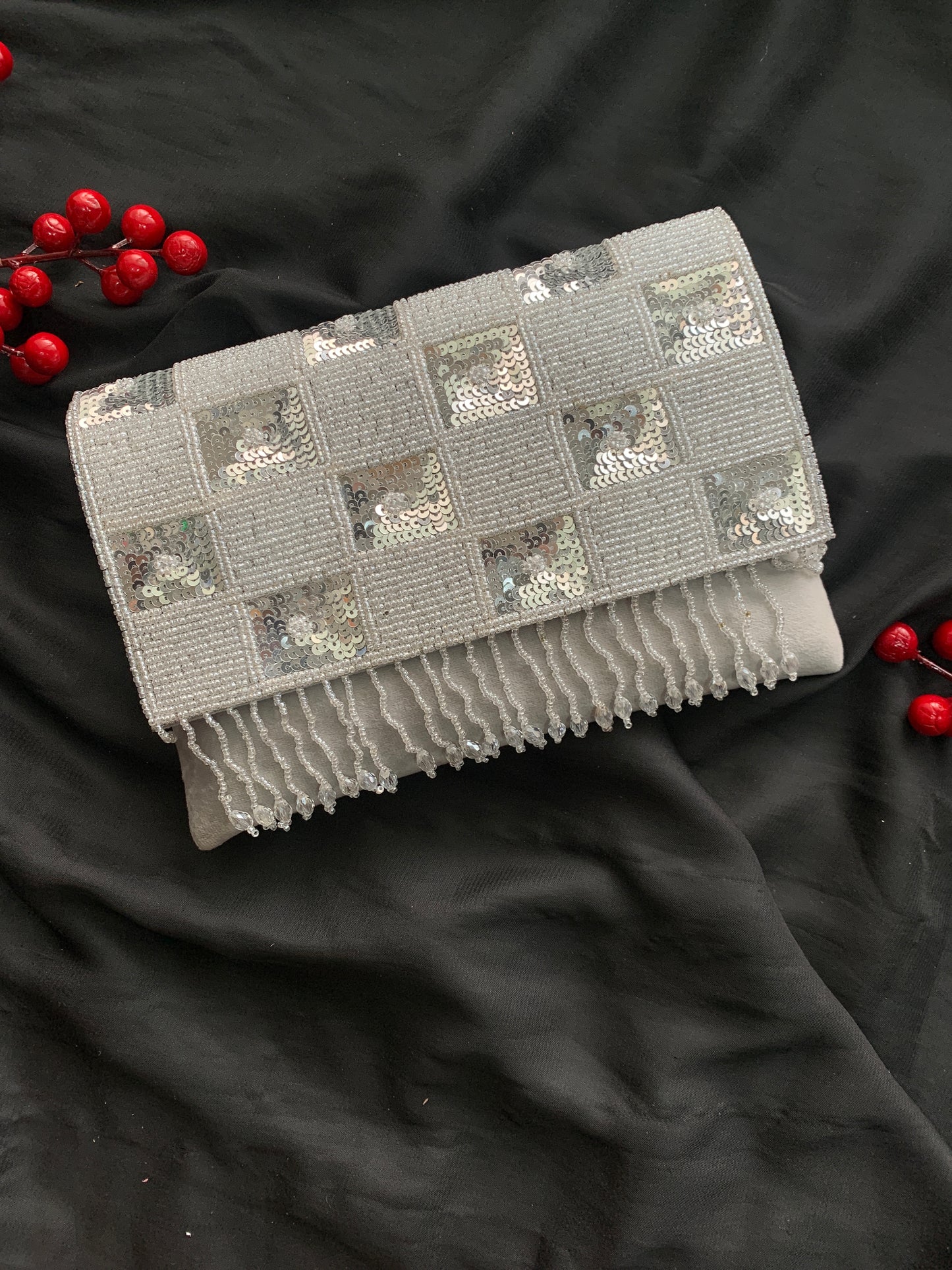 Square Sequin Envelope Bag