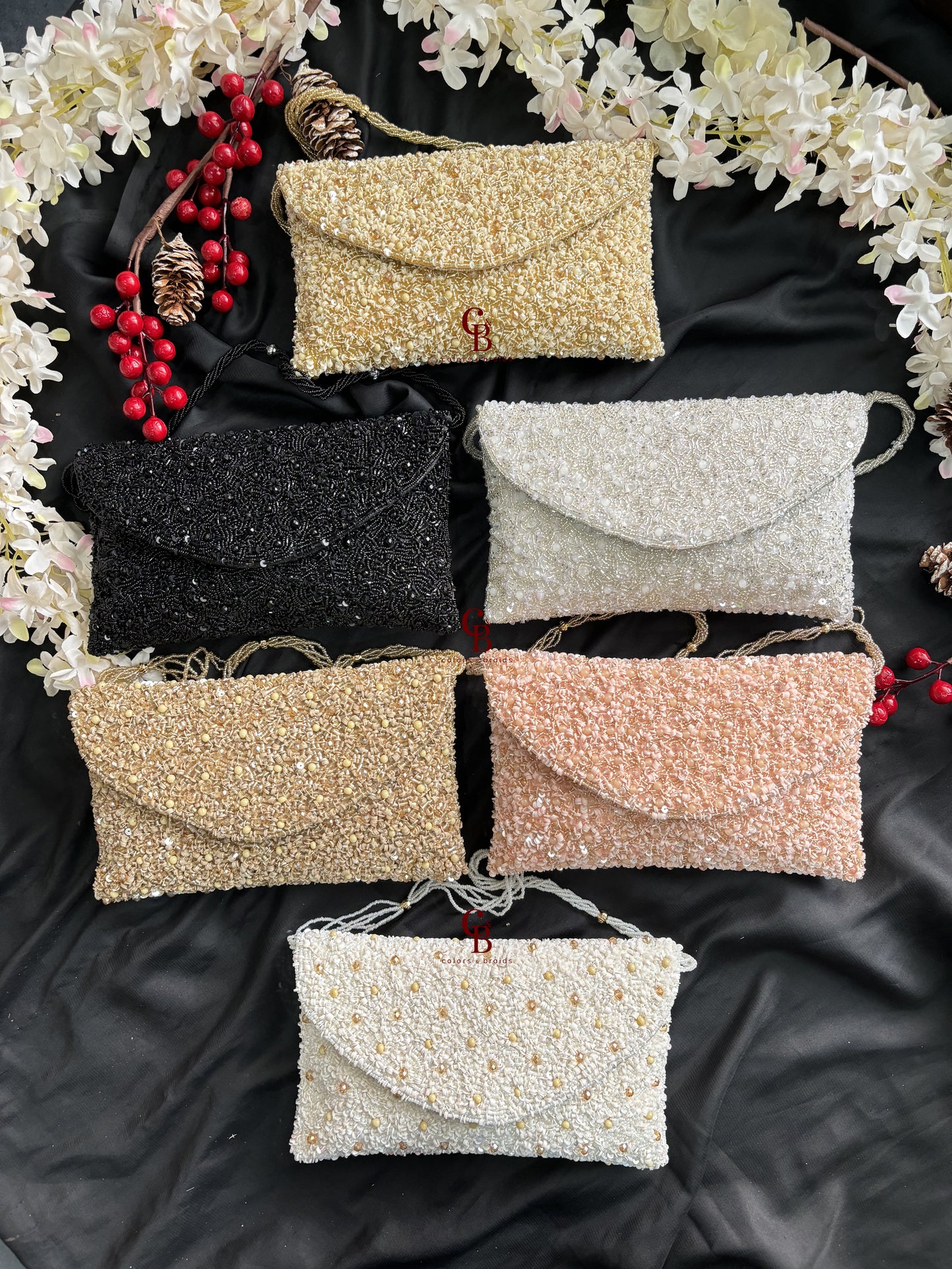 Aza sequin Envelope Shaped Clutch