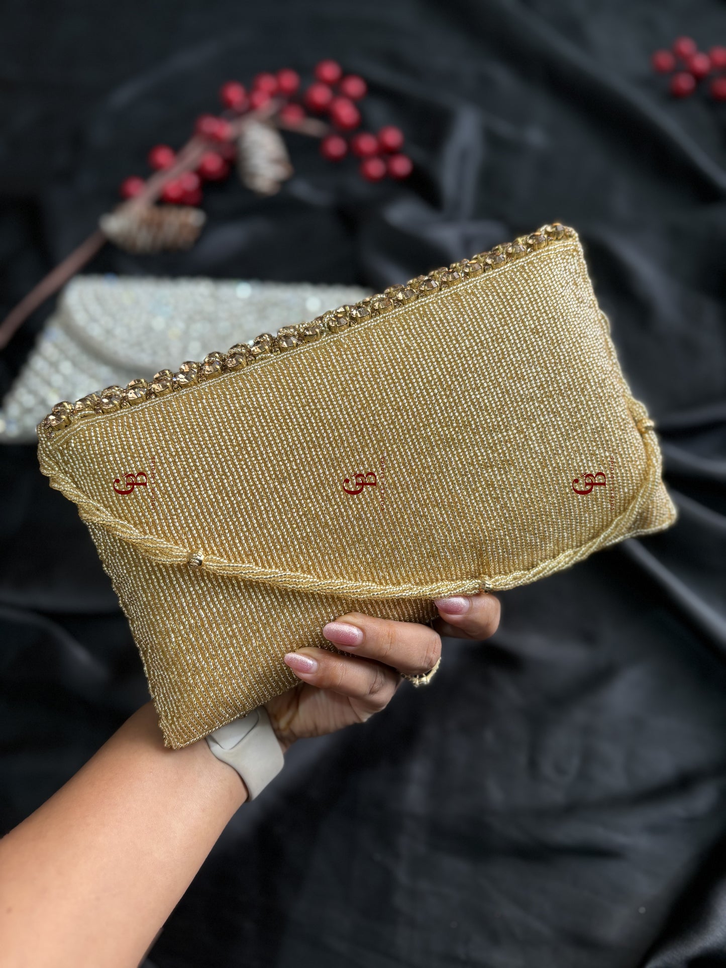 Crystal Glory Envelope Flap Clutch