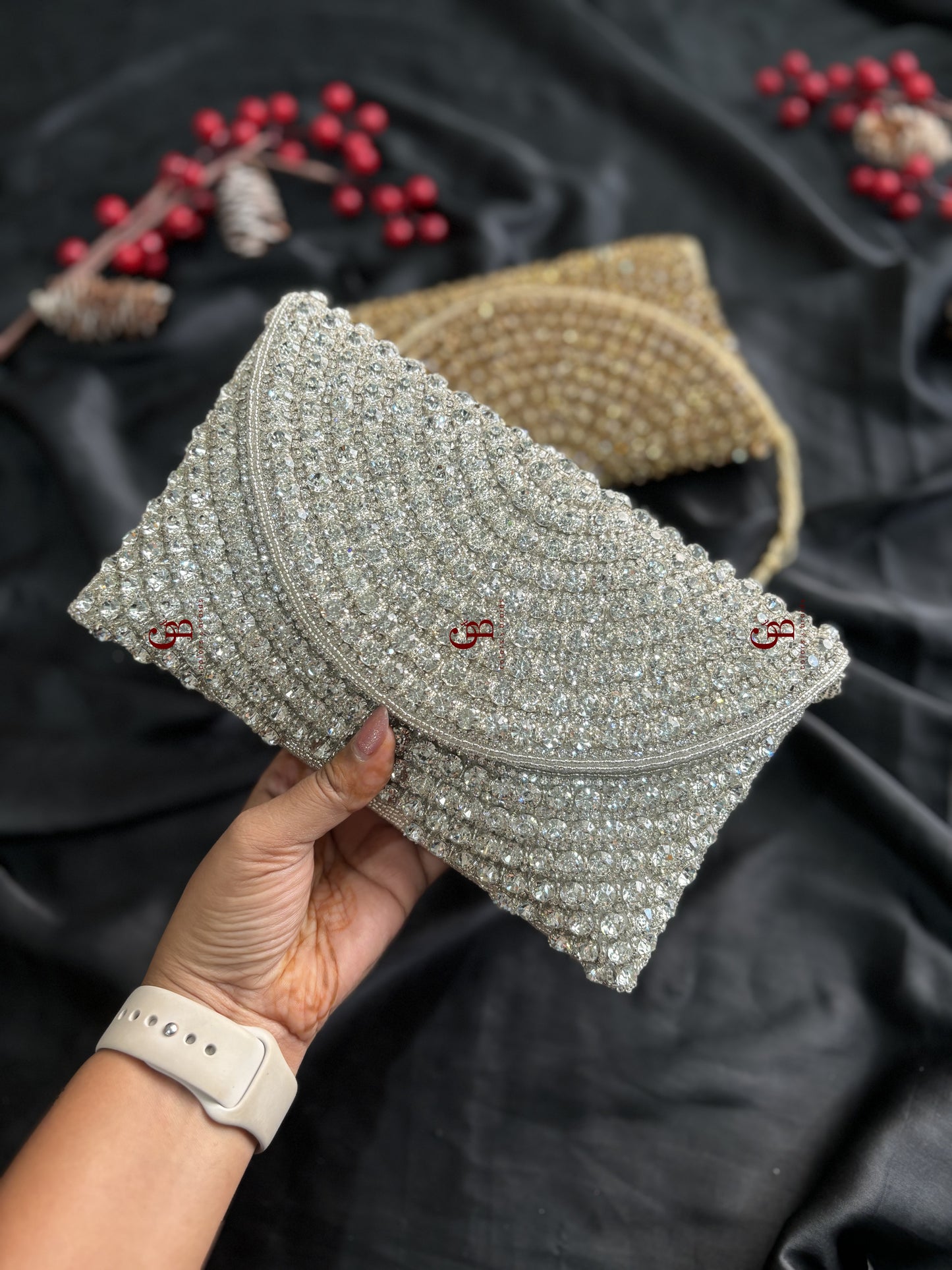 Crystal Glory Envelope Flap Clutch