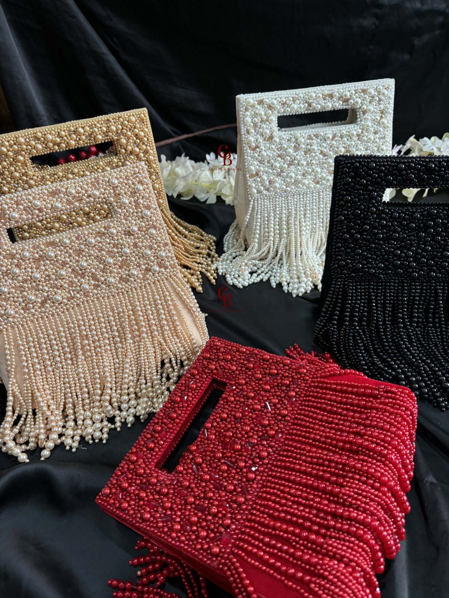 Mahira Pearl Clutch -  Colors