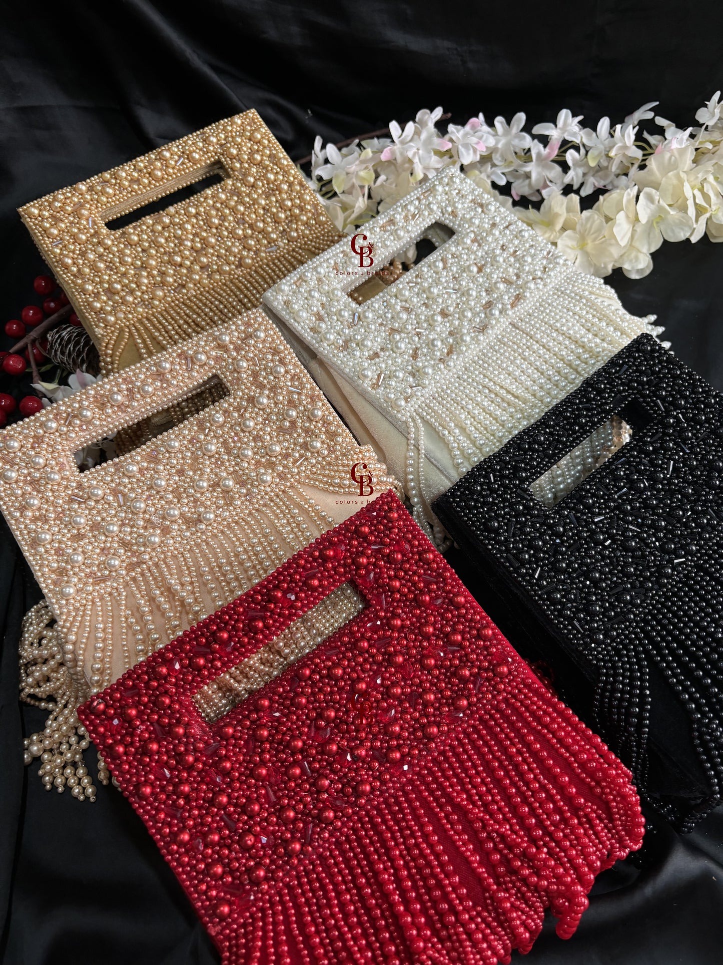 Mahira Pearl Clutch -  Colors