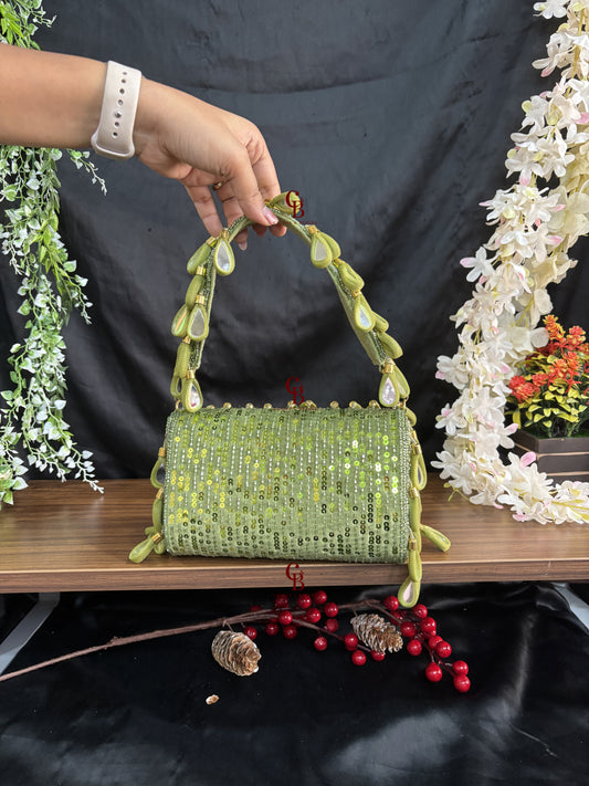 Mirror flap bag - Olive Green Clutch