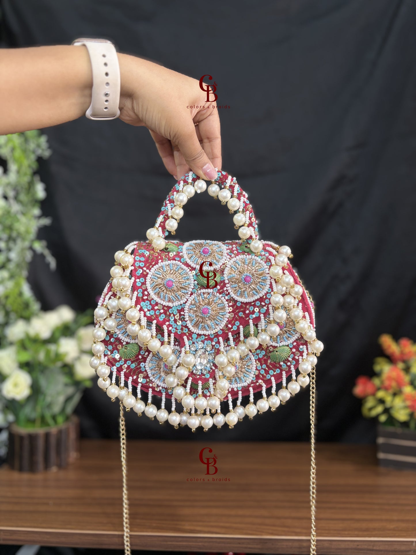 Meher Flap bag - Pearl hangings