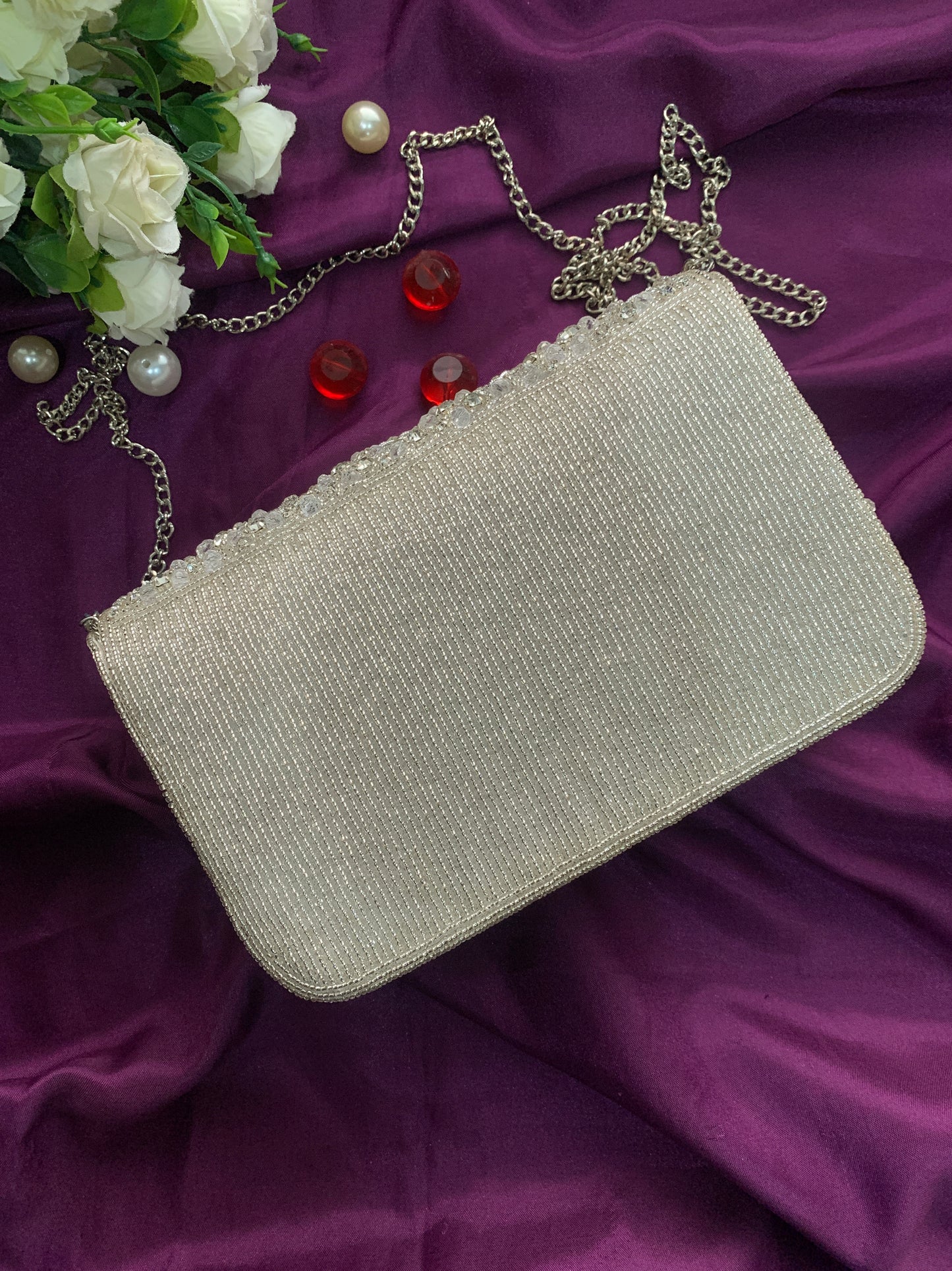 Crystal Elegance Flap Clutch