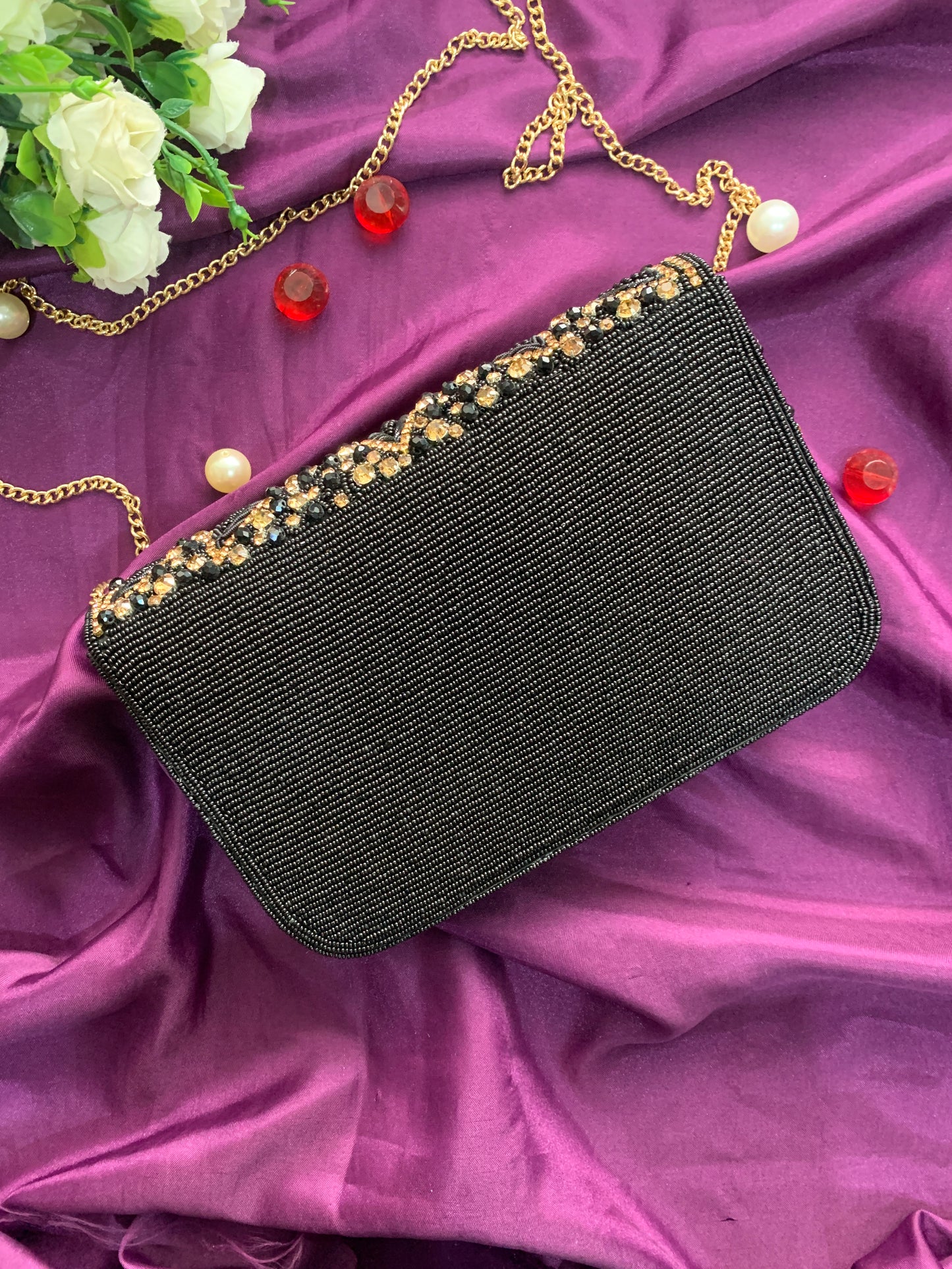 Crystal Elegance Flap Clutch