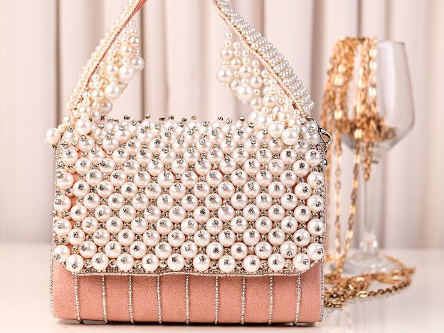 Aaisha Pearl Flap Clutch