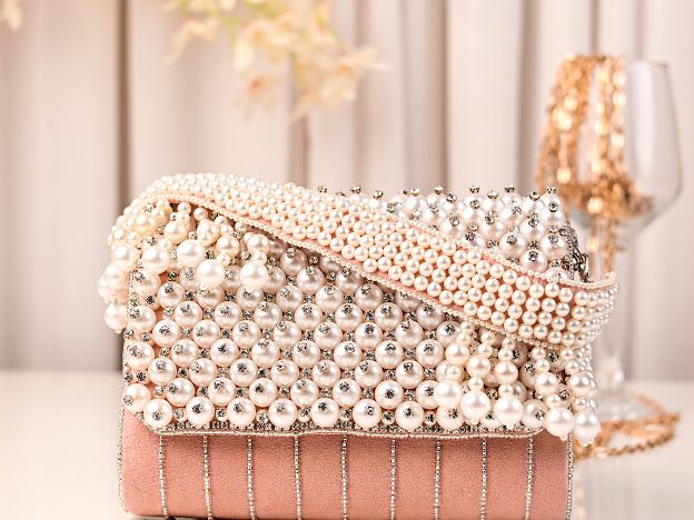 Aaisha Pearl Flap Clutch