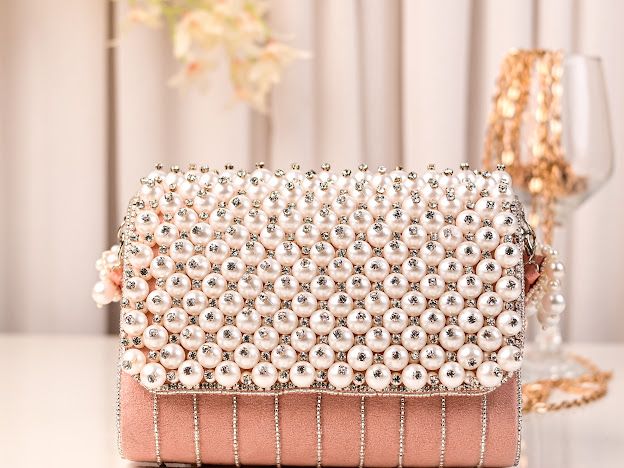 Aaisha Pearl Flap Clutch