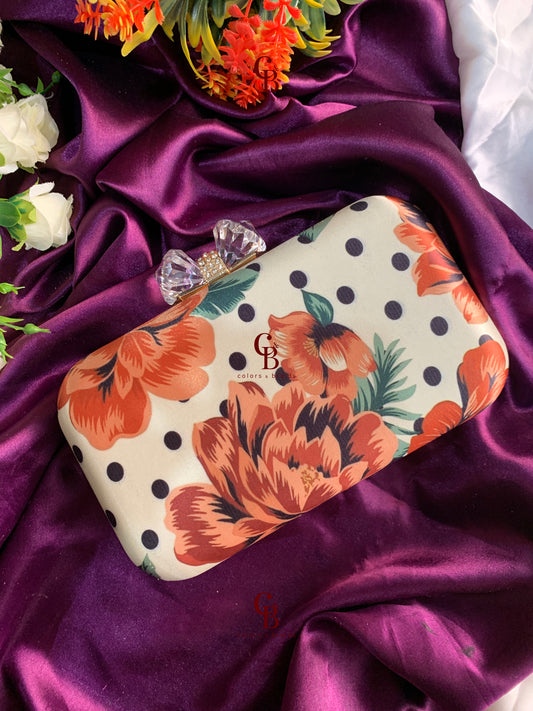 Cherry Blossoms Bow Knob Clutch