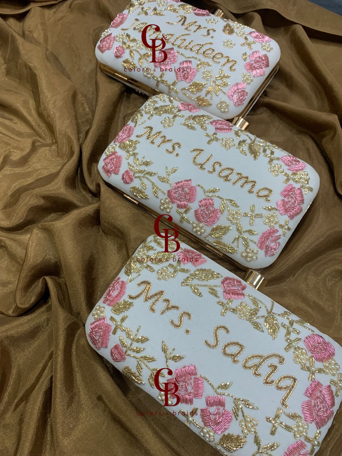 Pink rose Name Clutches