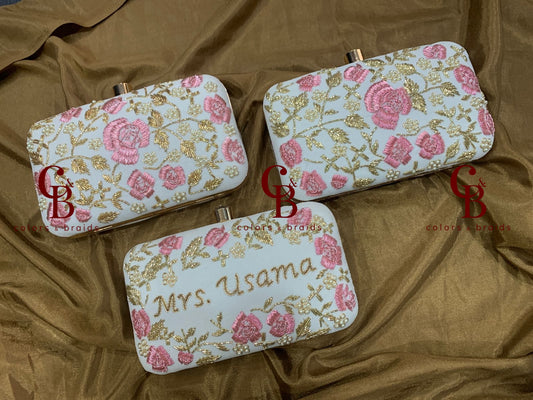 Pink rose Name Clutches