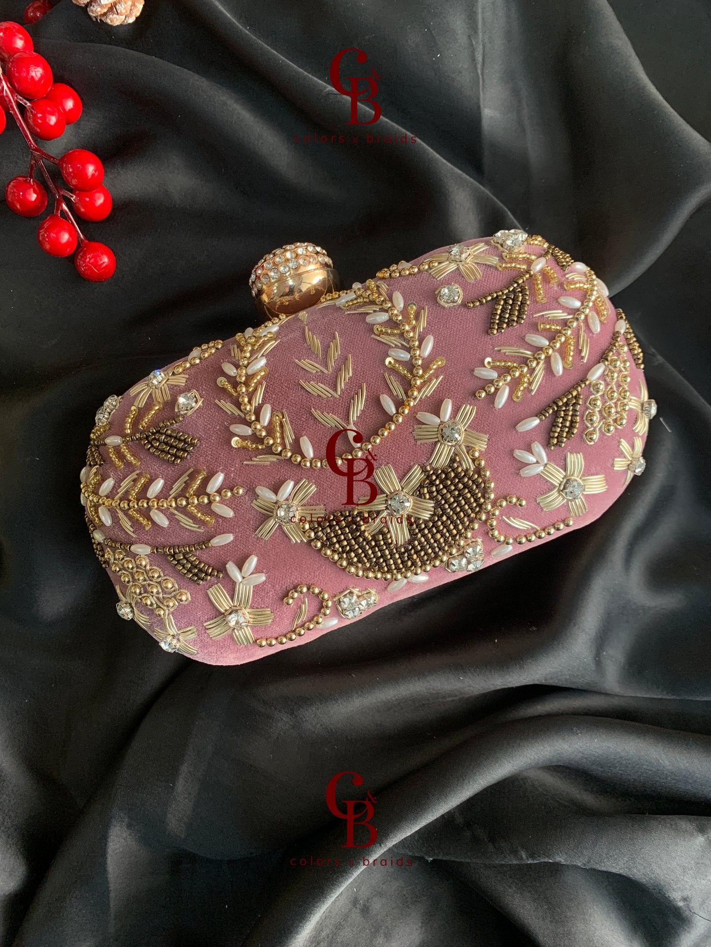 Diya embroidered Clutch