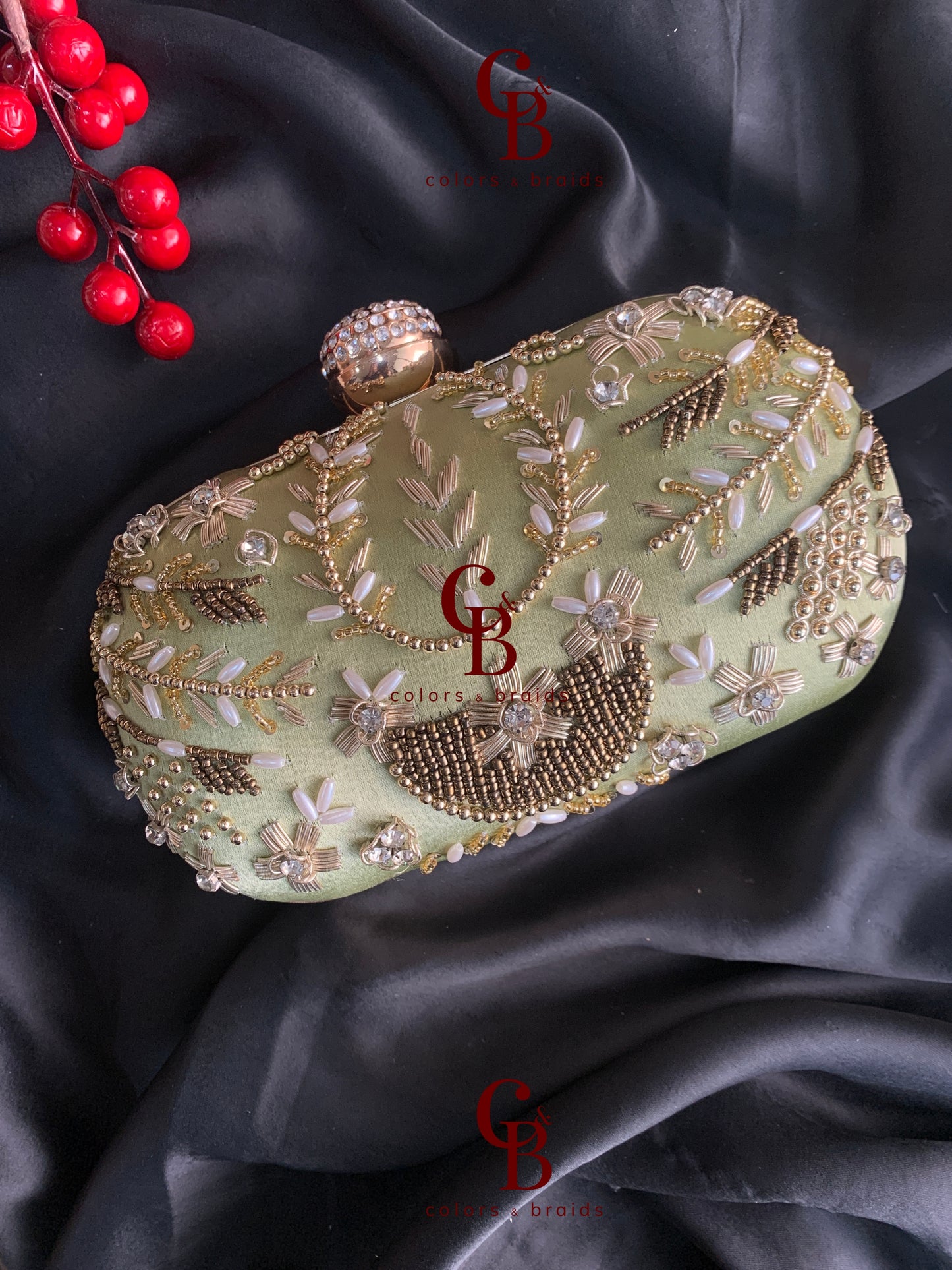 Diya embroidered Clutch