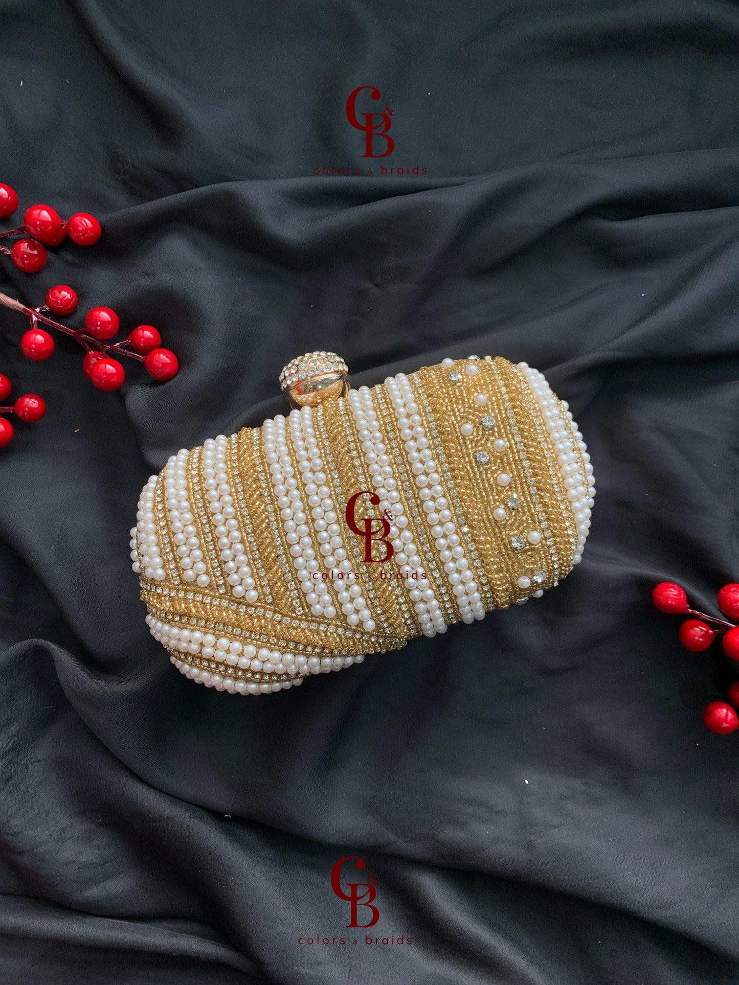 Classic Oval Pearl Clutch