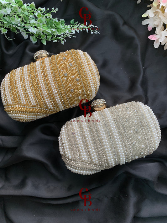 Classic Oval Pearl Clutch