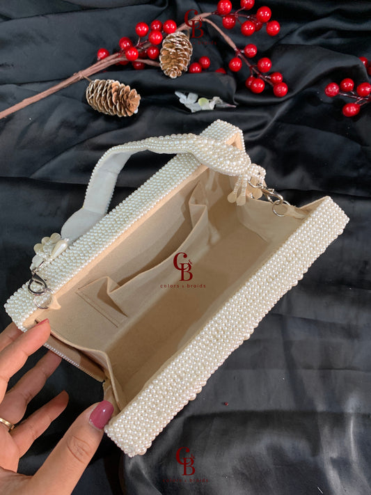 Arsella Pearl Box Clutch