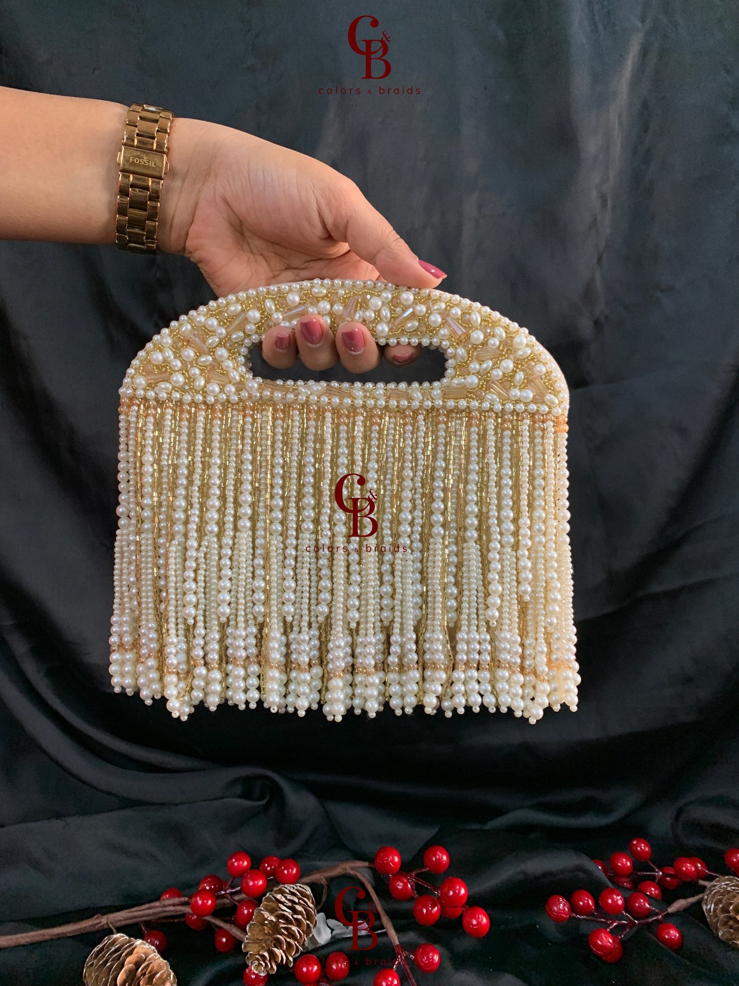 Hosneara Pearl Clutch