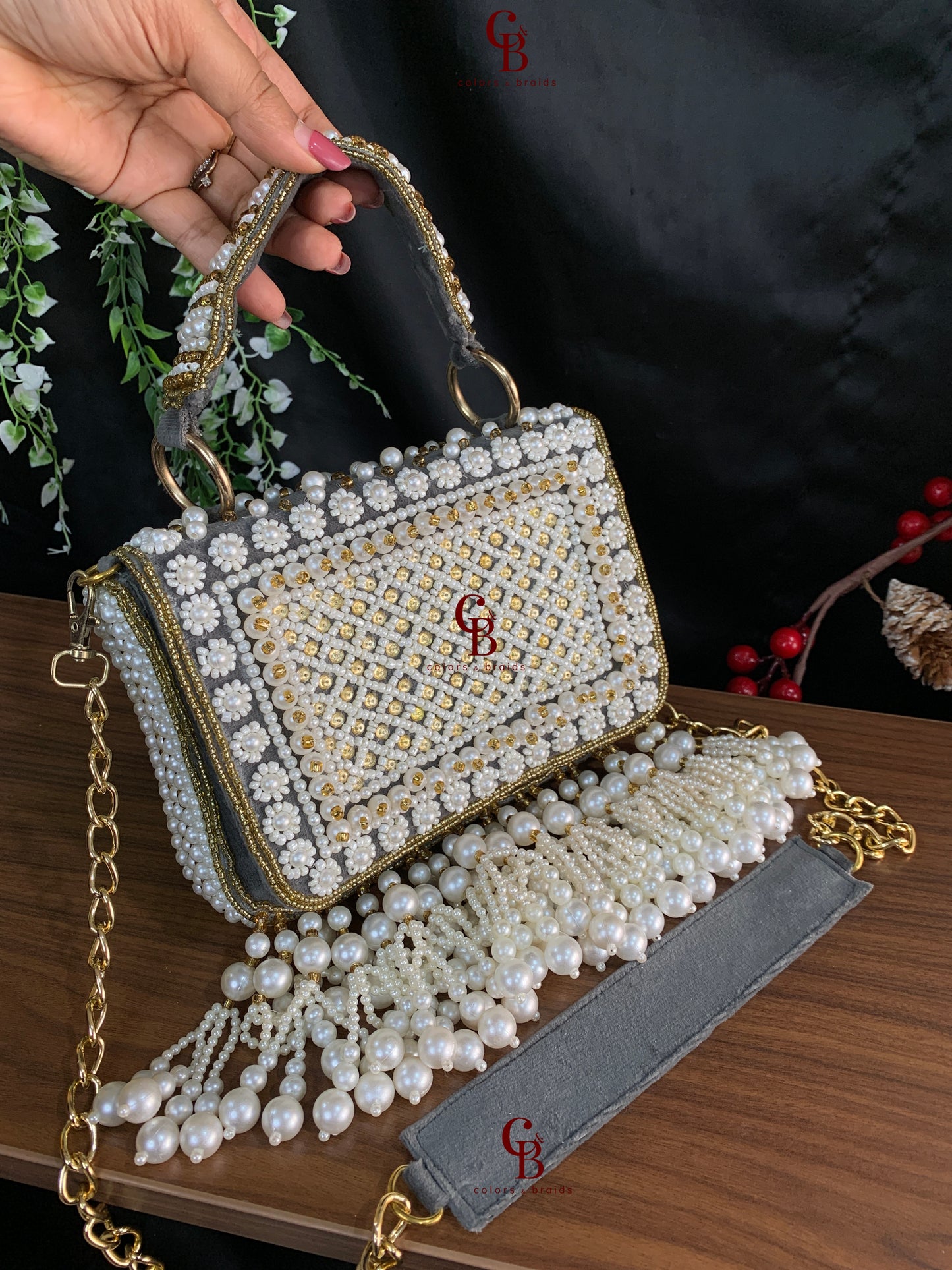 Lana Pearl Flap Clutch