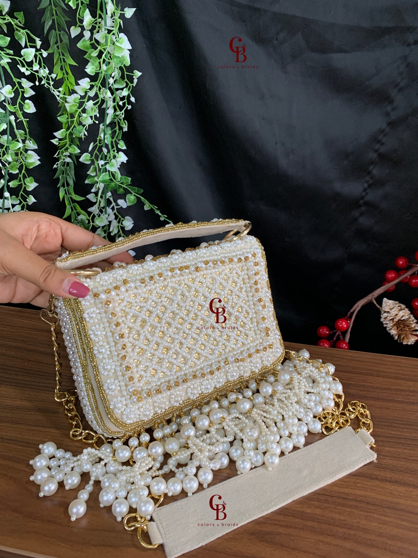 Lana Pearl Flap Clutch