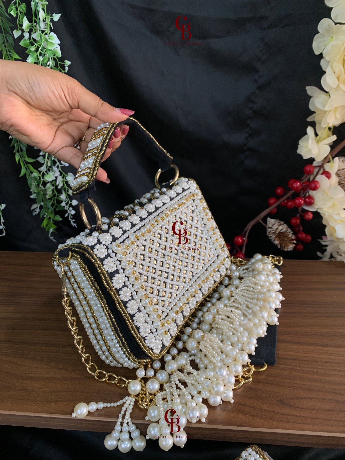 Lana Pearl Flap Clutch