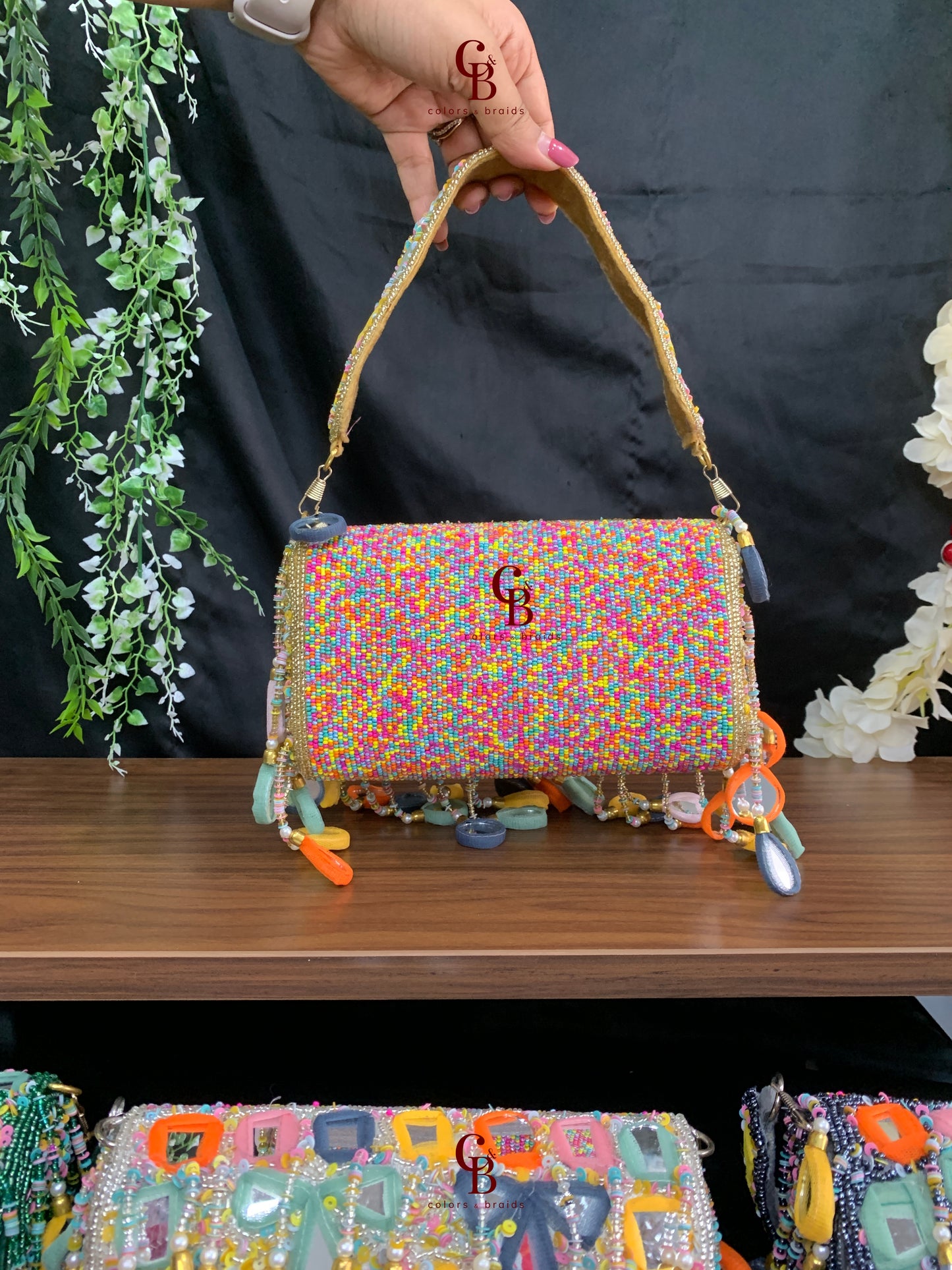 Multi Color Mirror flap bag