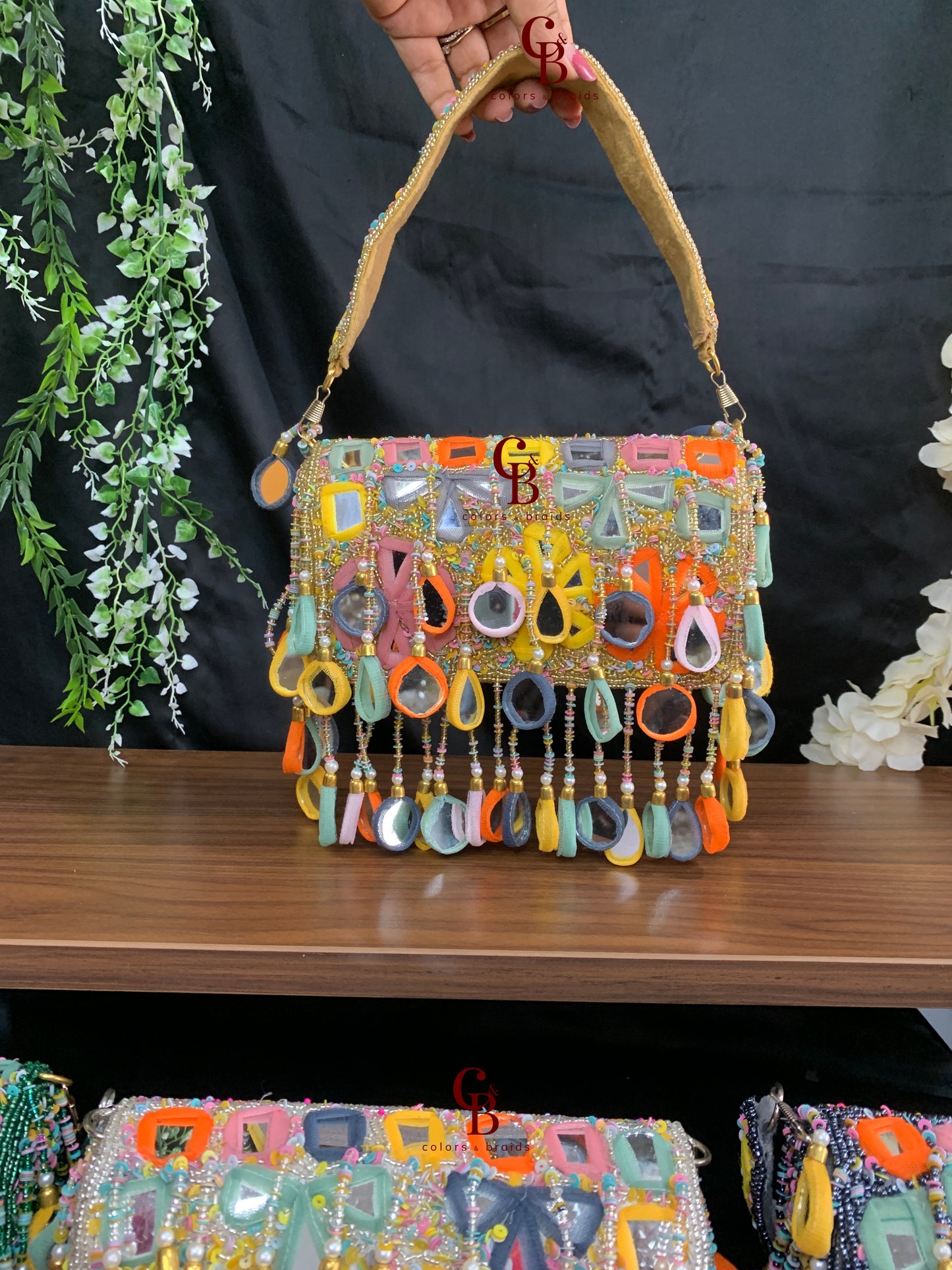 Multi Color Mirror flap bag