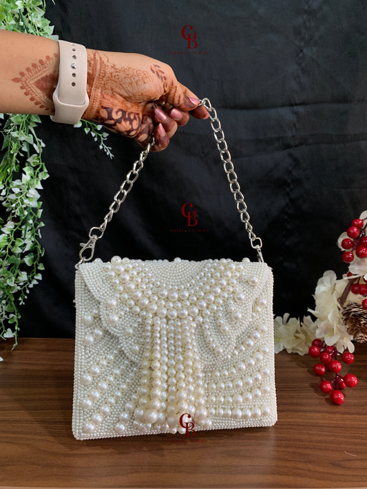 Adora Pearl Flap Clutch