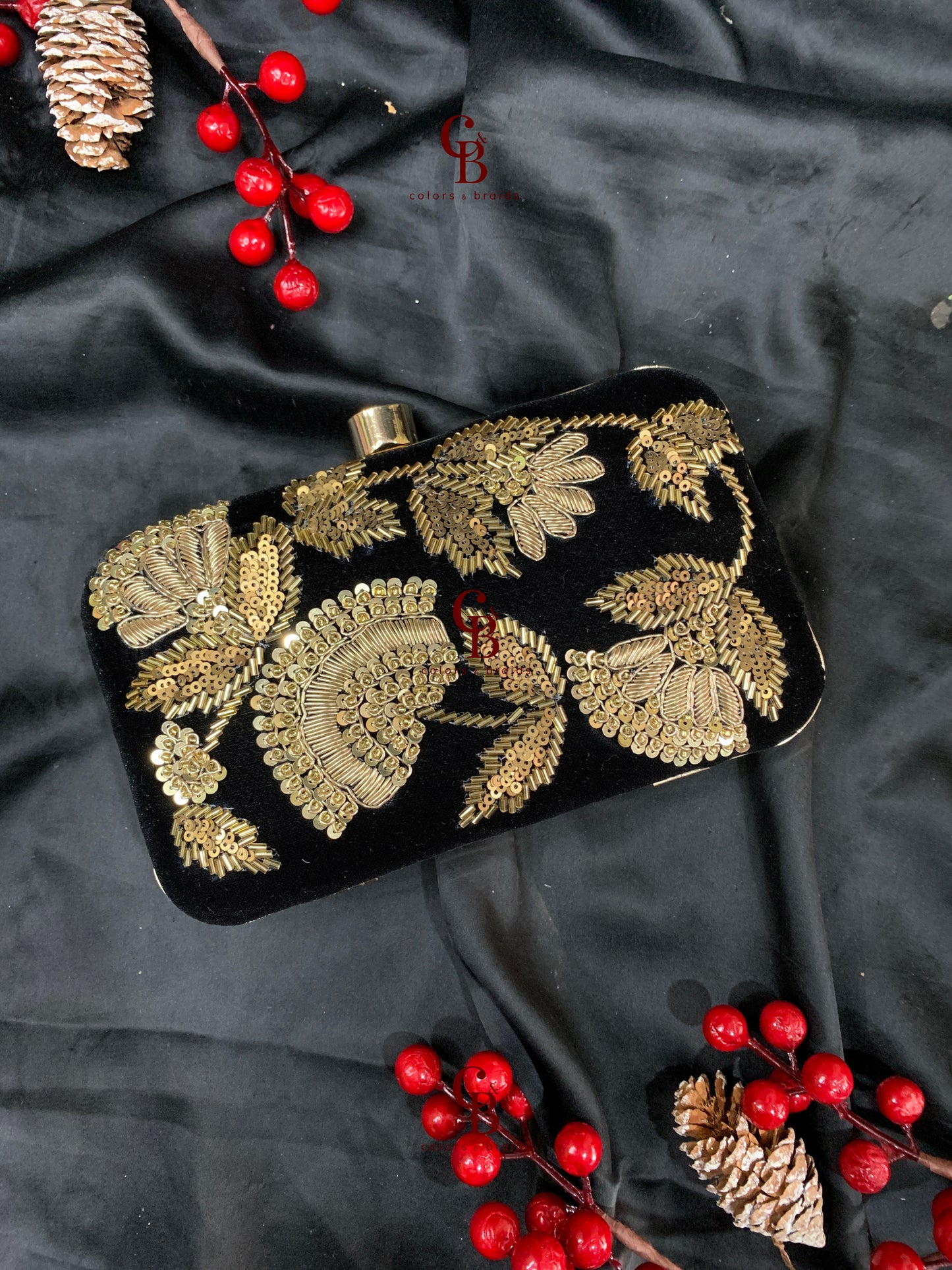 Phool Embroidered Clutch