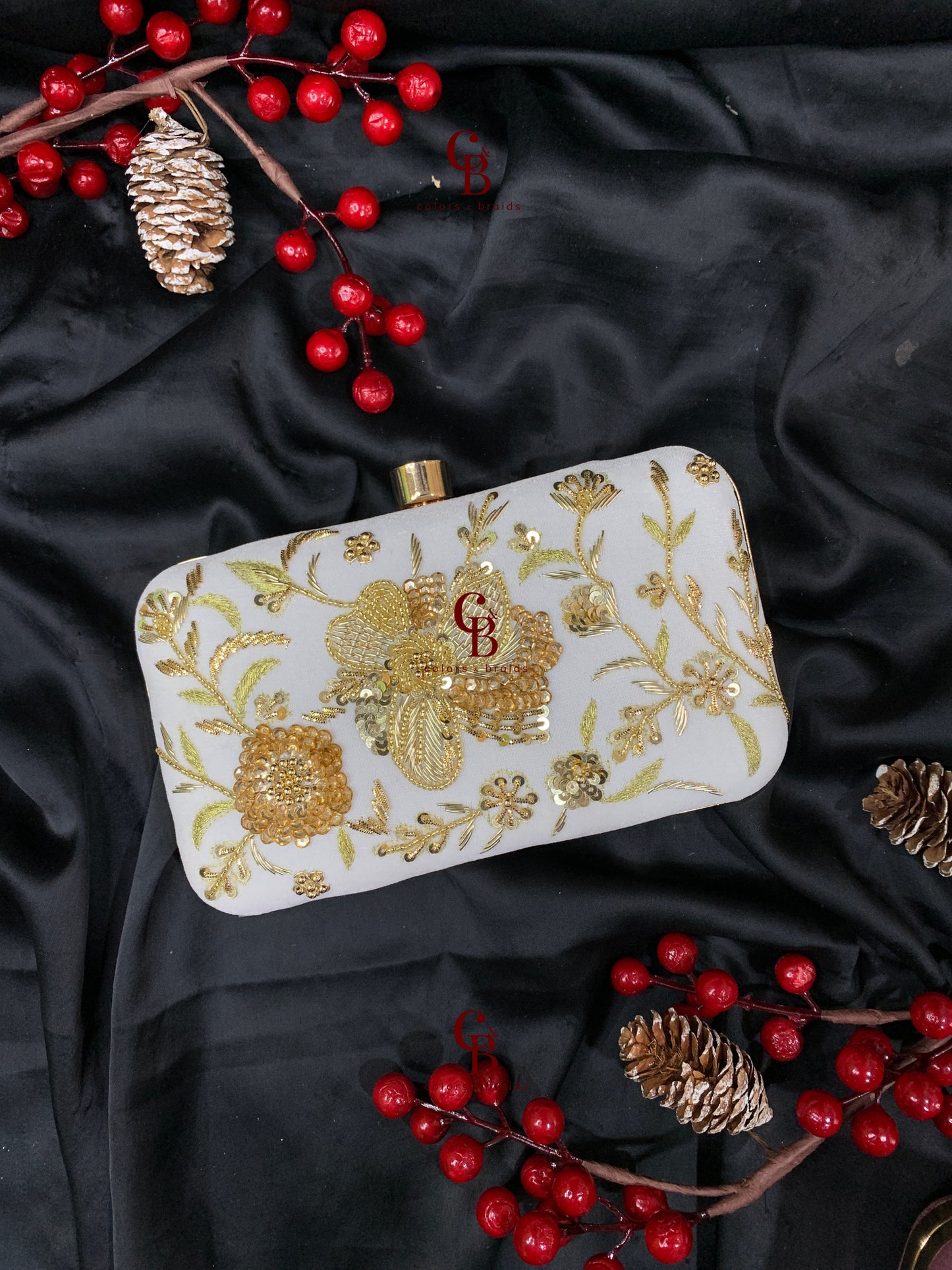 Phool Embroidered Clutch