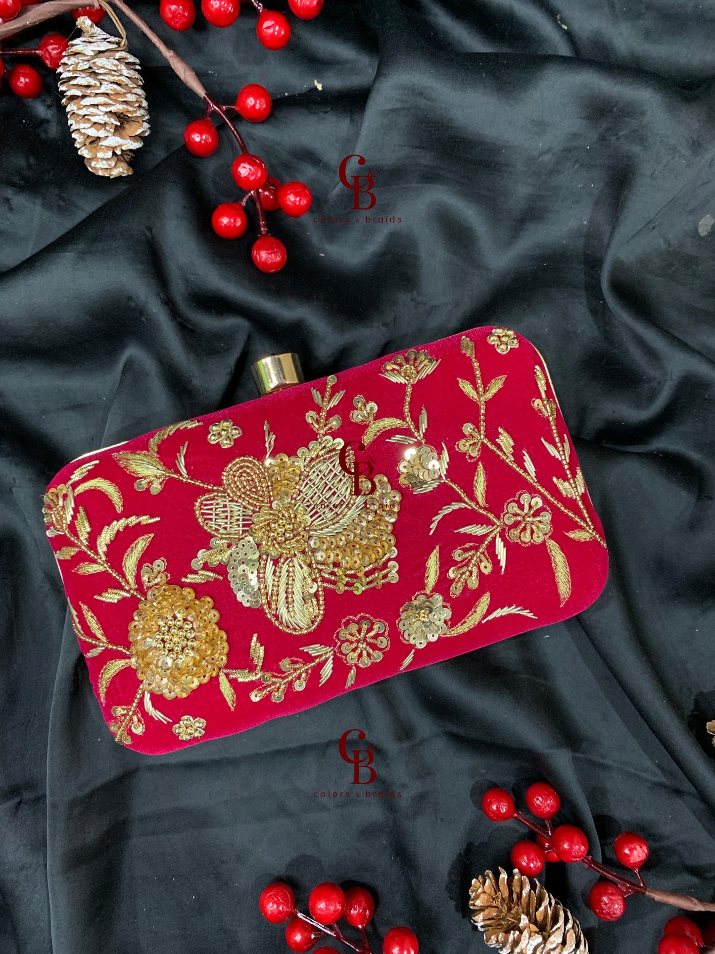 Phool Embroidered Clutch