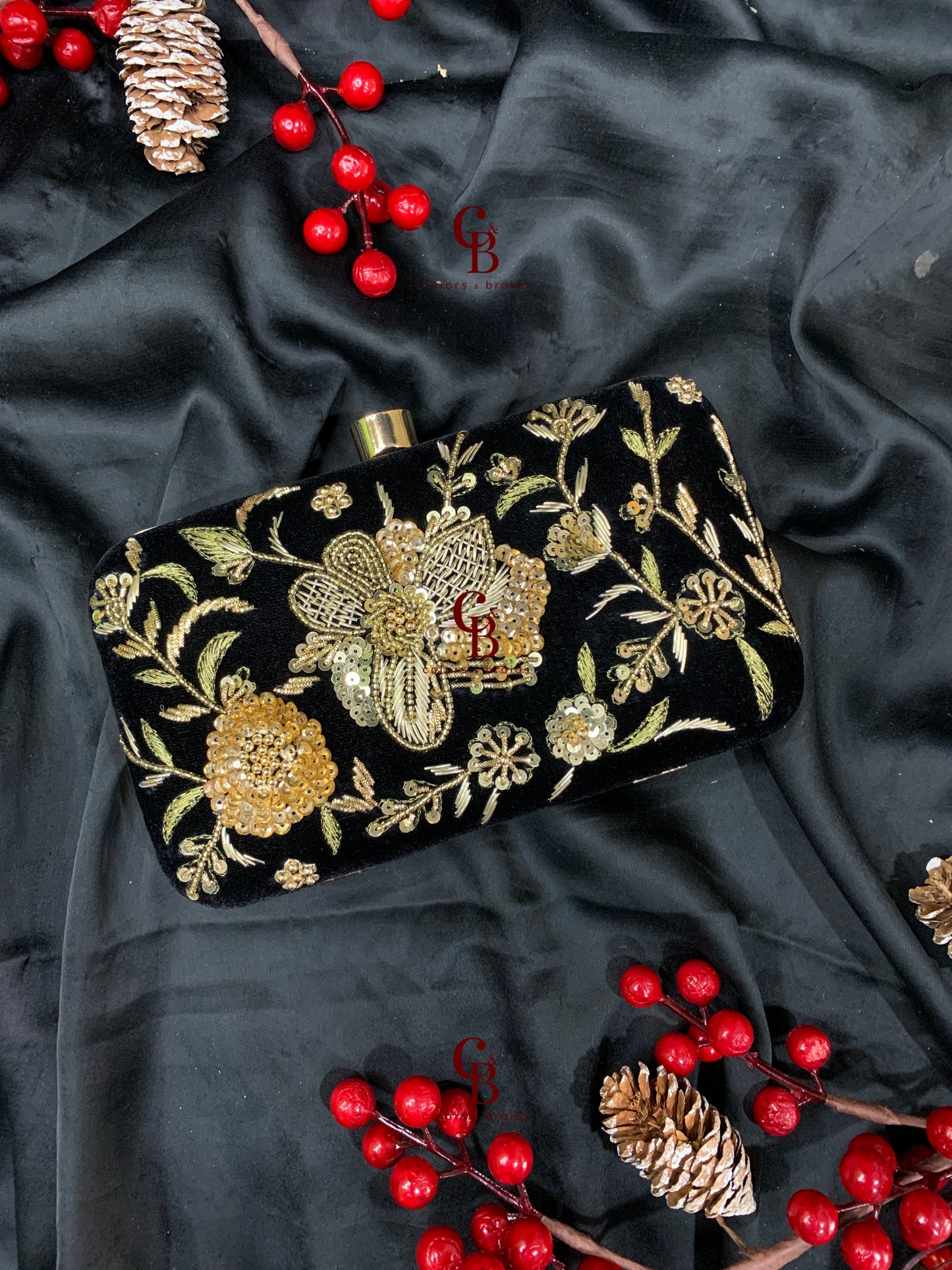 Phool Embroidered Clutch