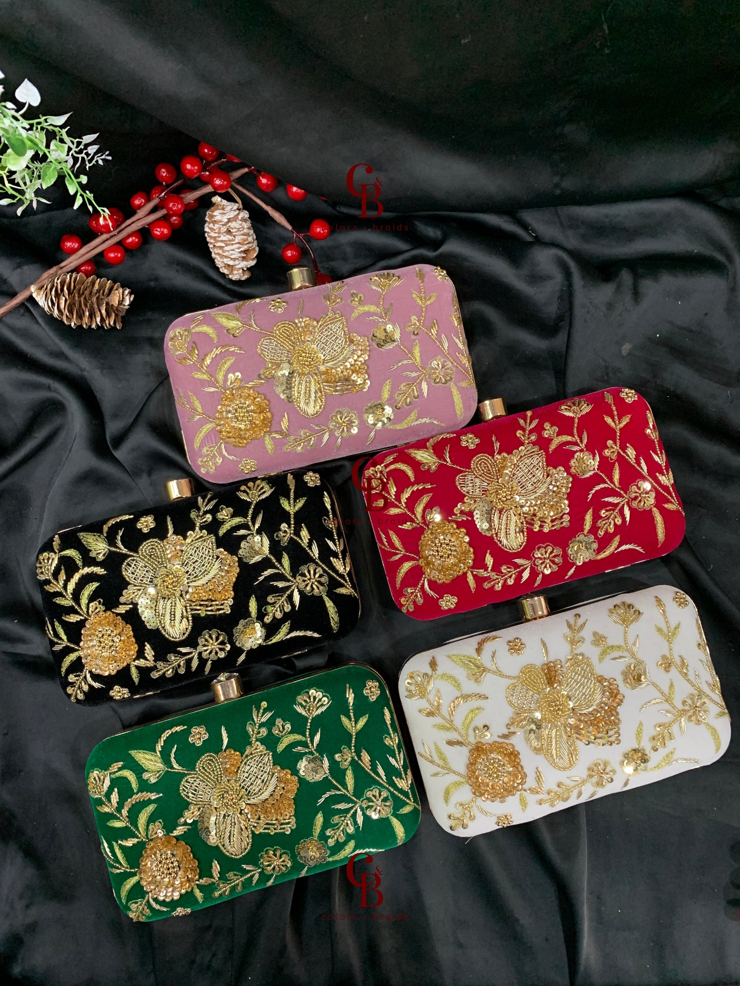 Phool Embroidered Clutch