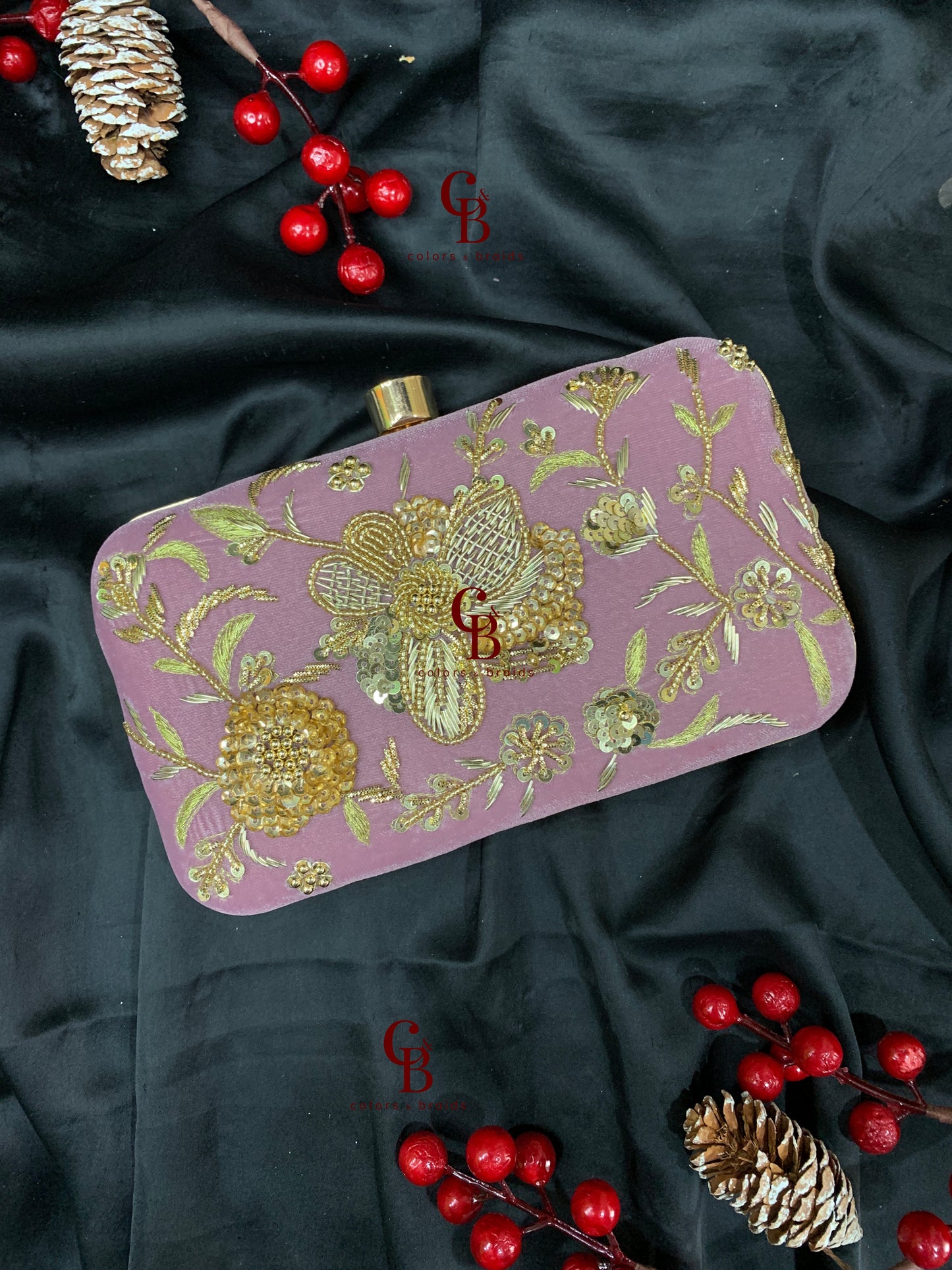 Phool Embroidered Clutch