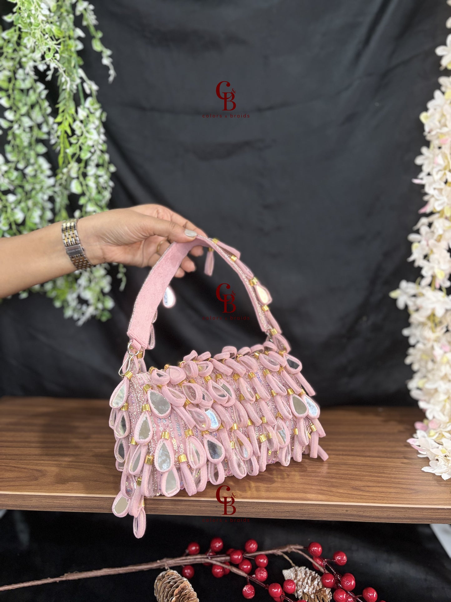 Baby Pink Mirror flap bag