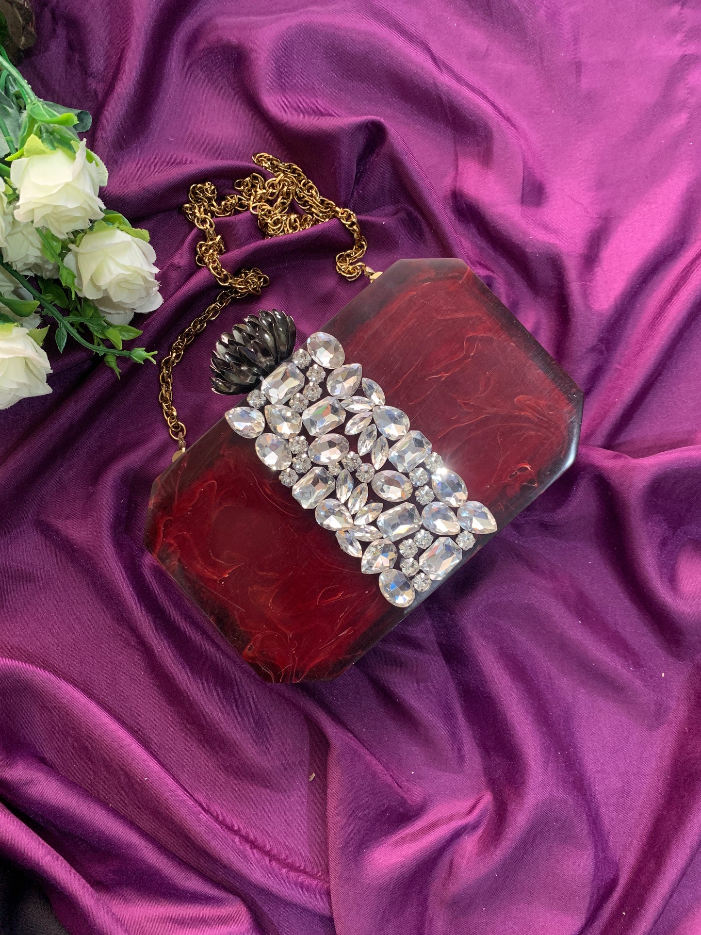 Crystalline Elegance Resin Clutch