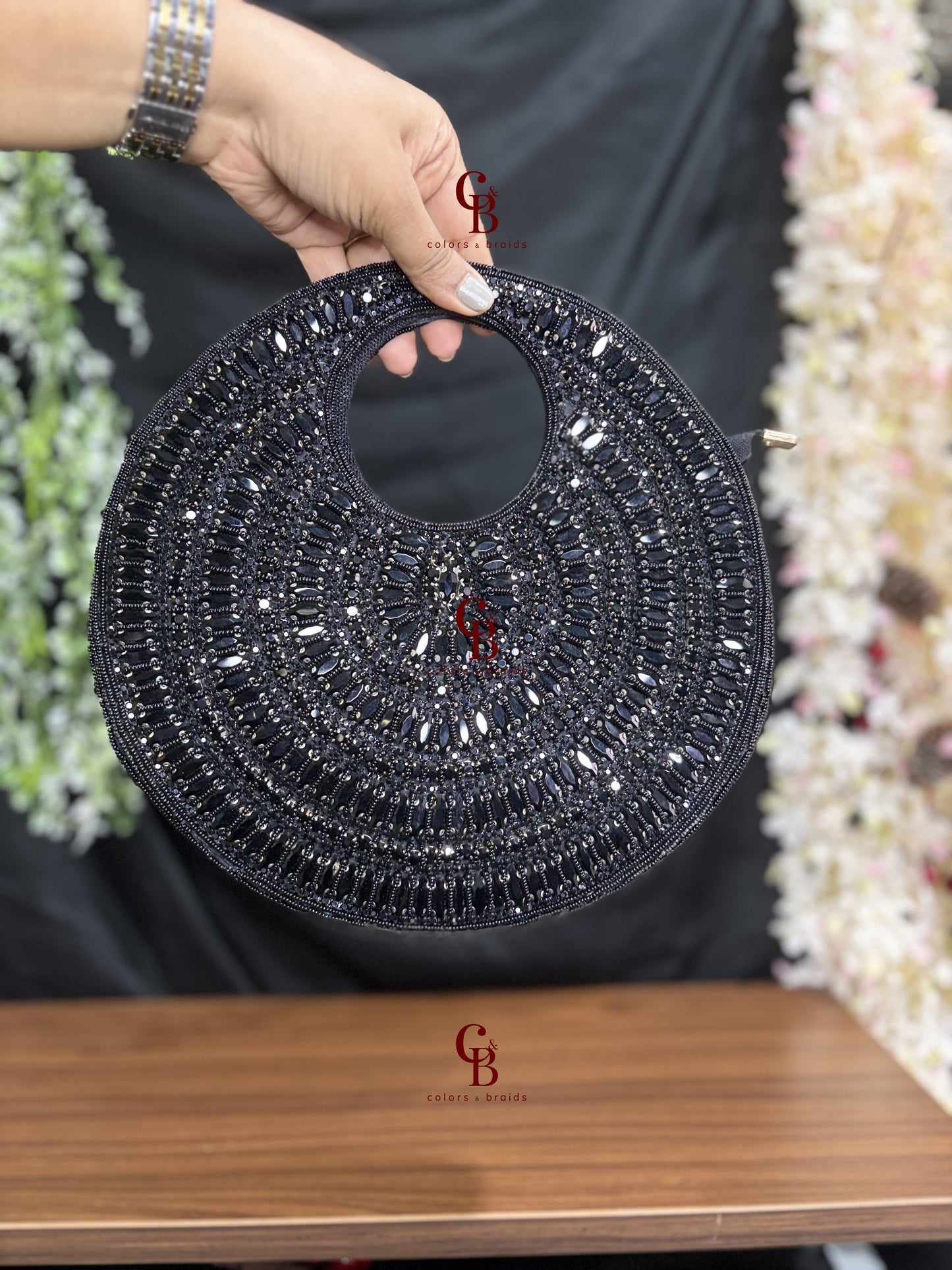 Crystal Round Shaped Clutch