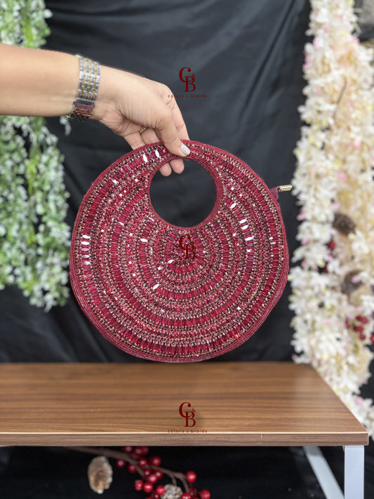 Crystal Round Shaped Clutch