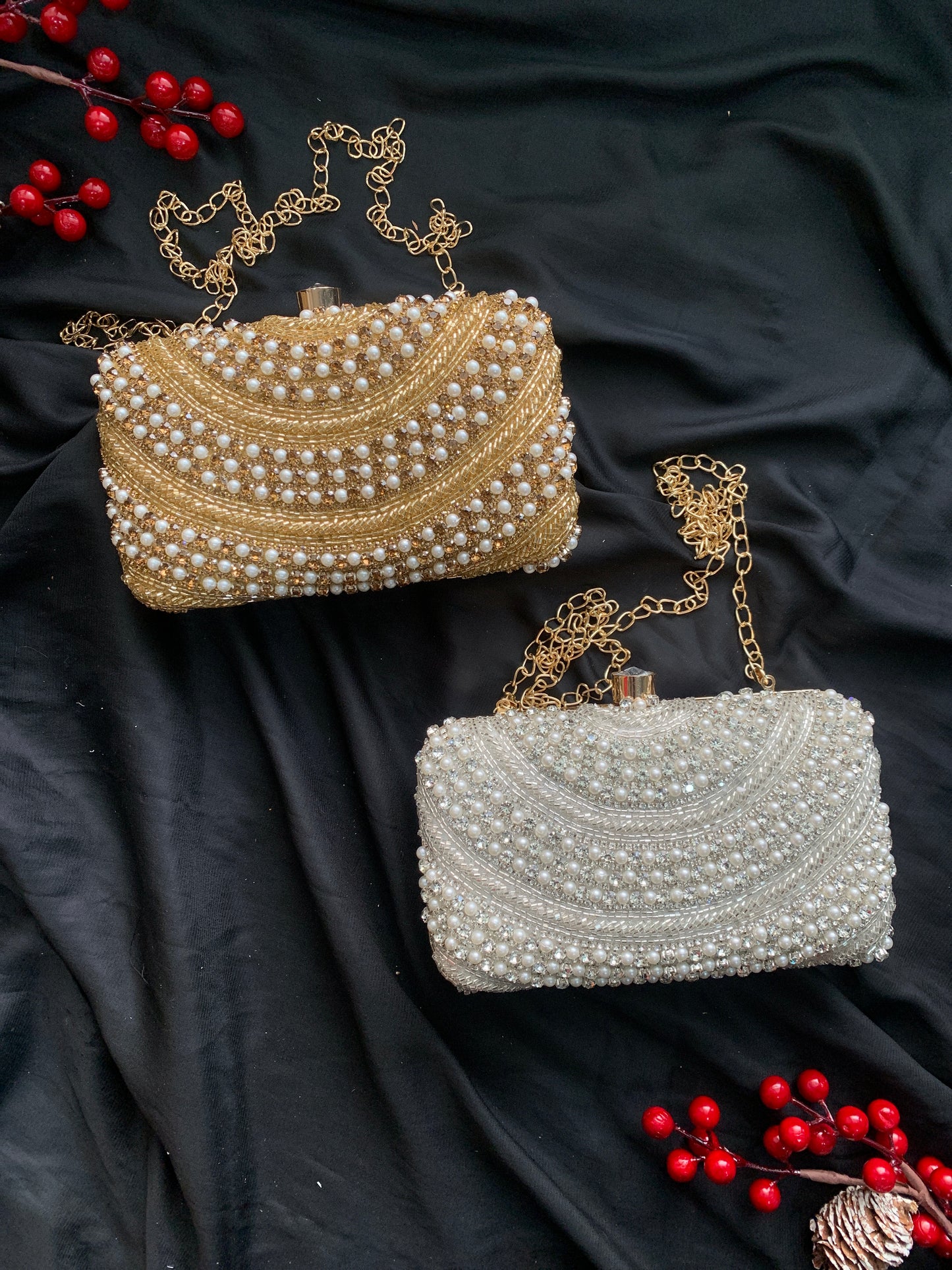 Pearl + Crystals Elegance Clutch