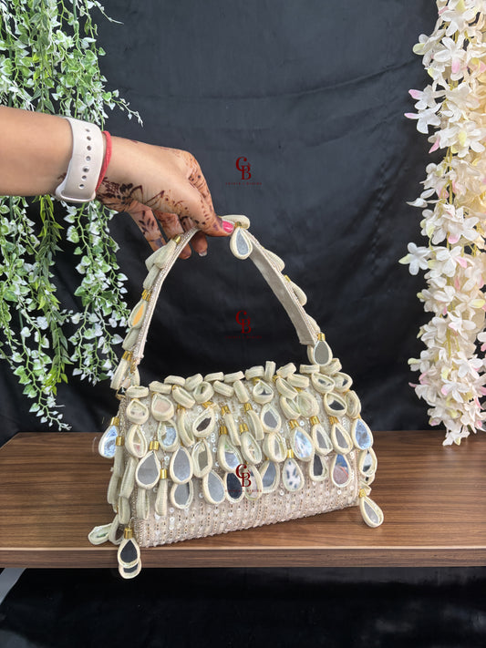 Beige Mirror flap bag