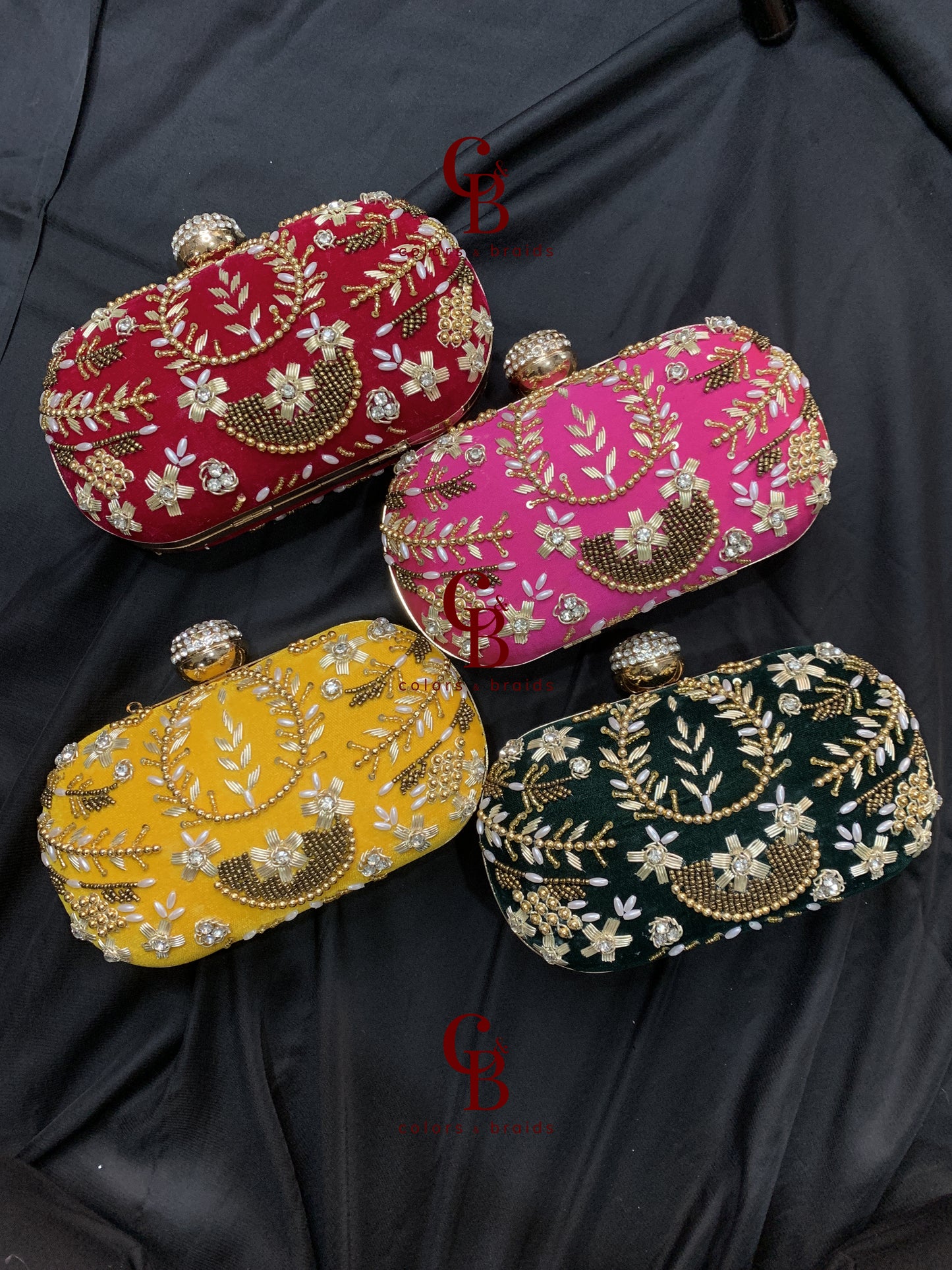 Diya embroidered Clutch