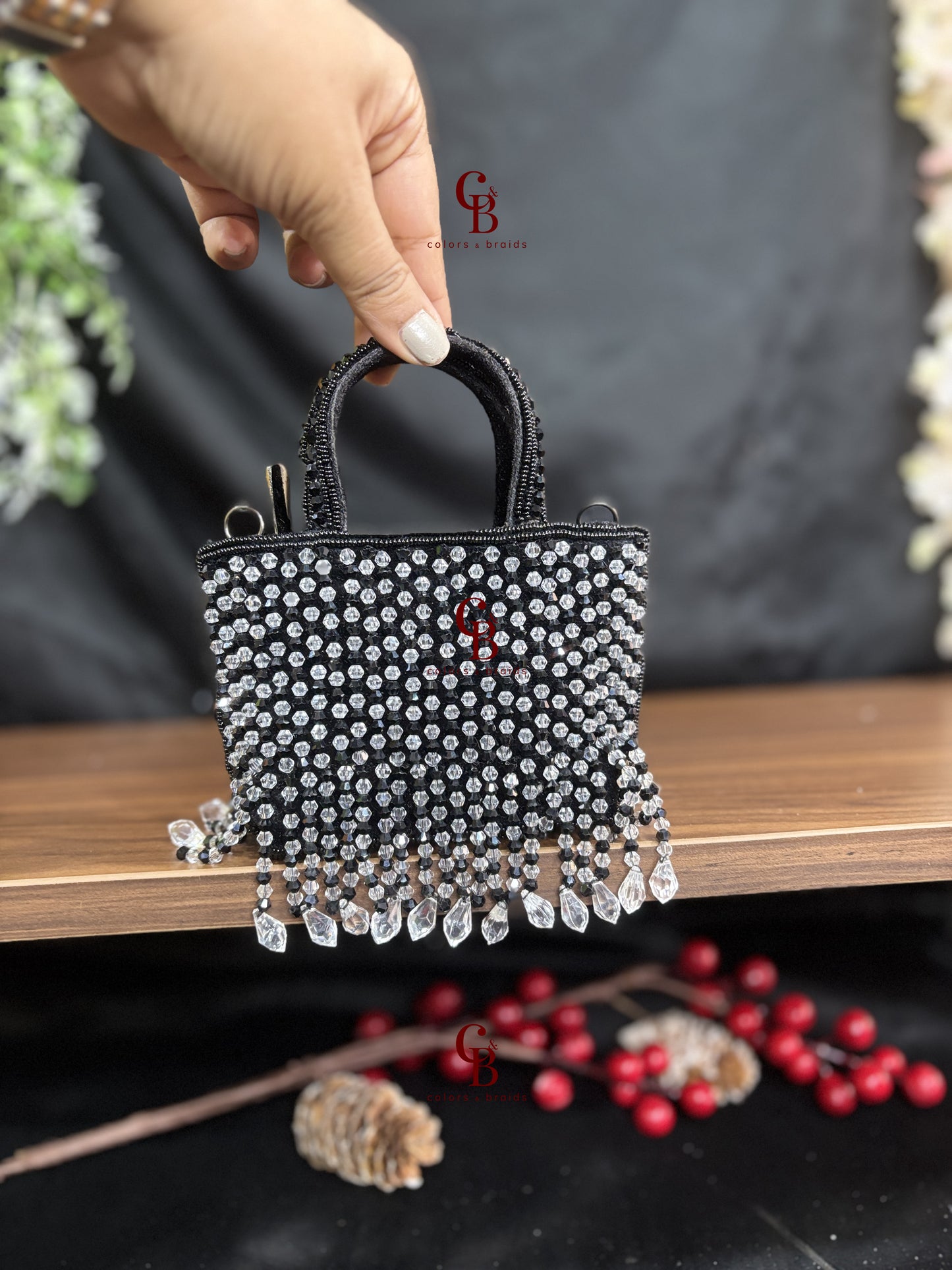 Mini Crystal Droplets Clutch bag