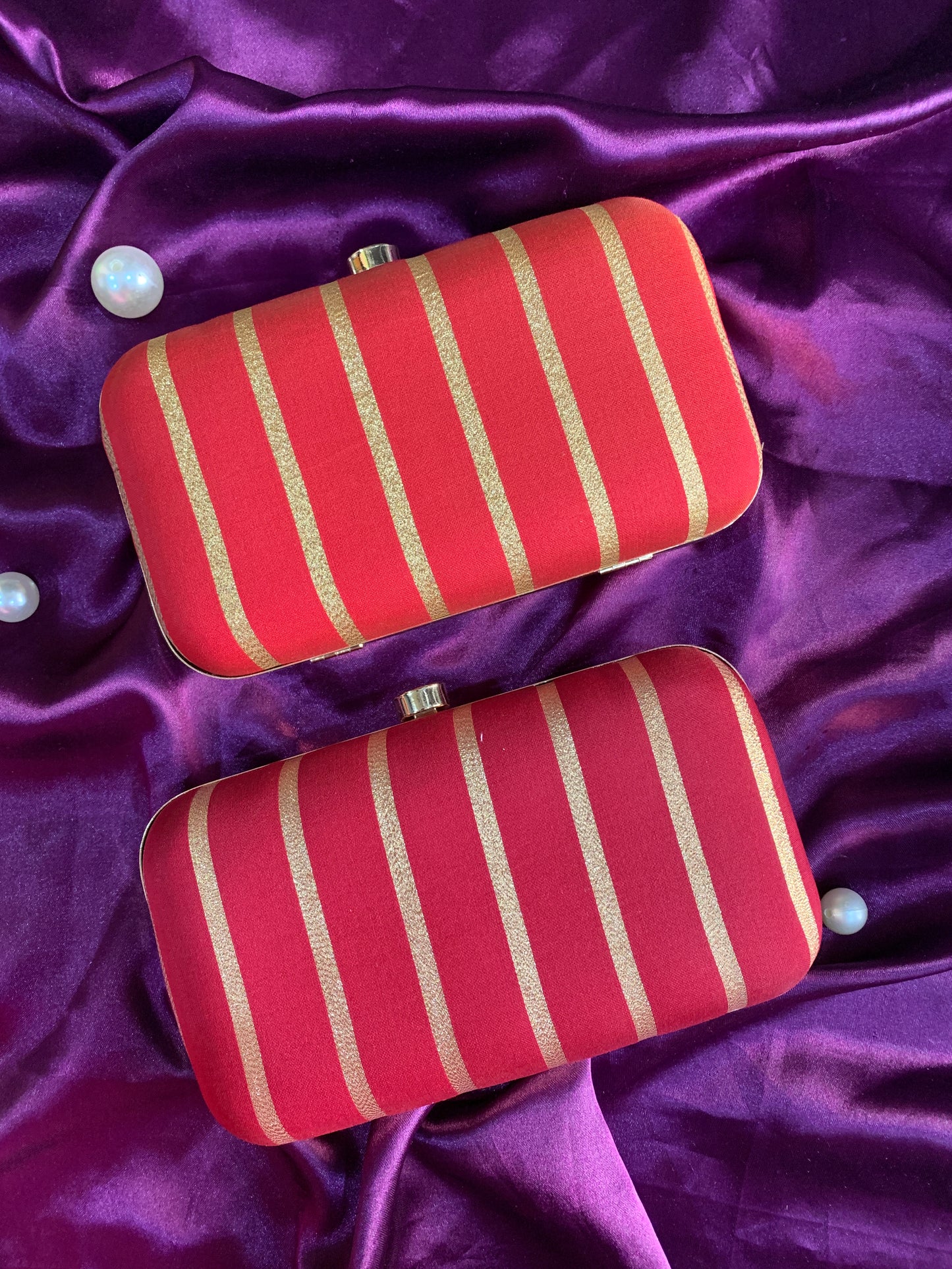 Stripe Zari Clutch